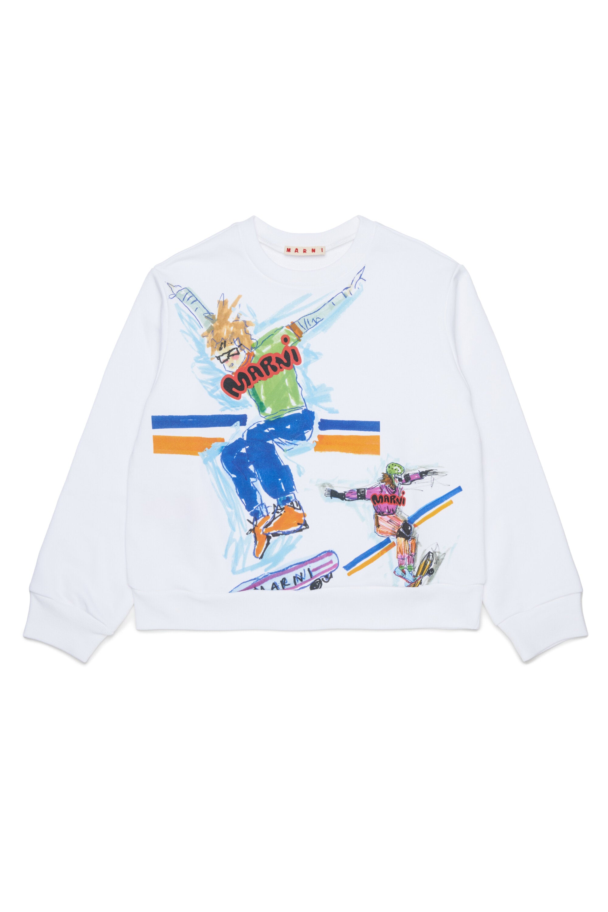 Sudadera de cuello redondo con estampado de skater