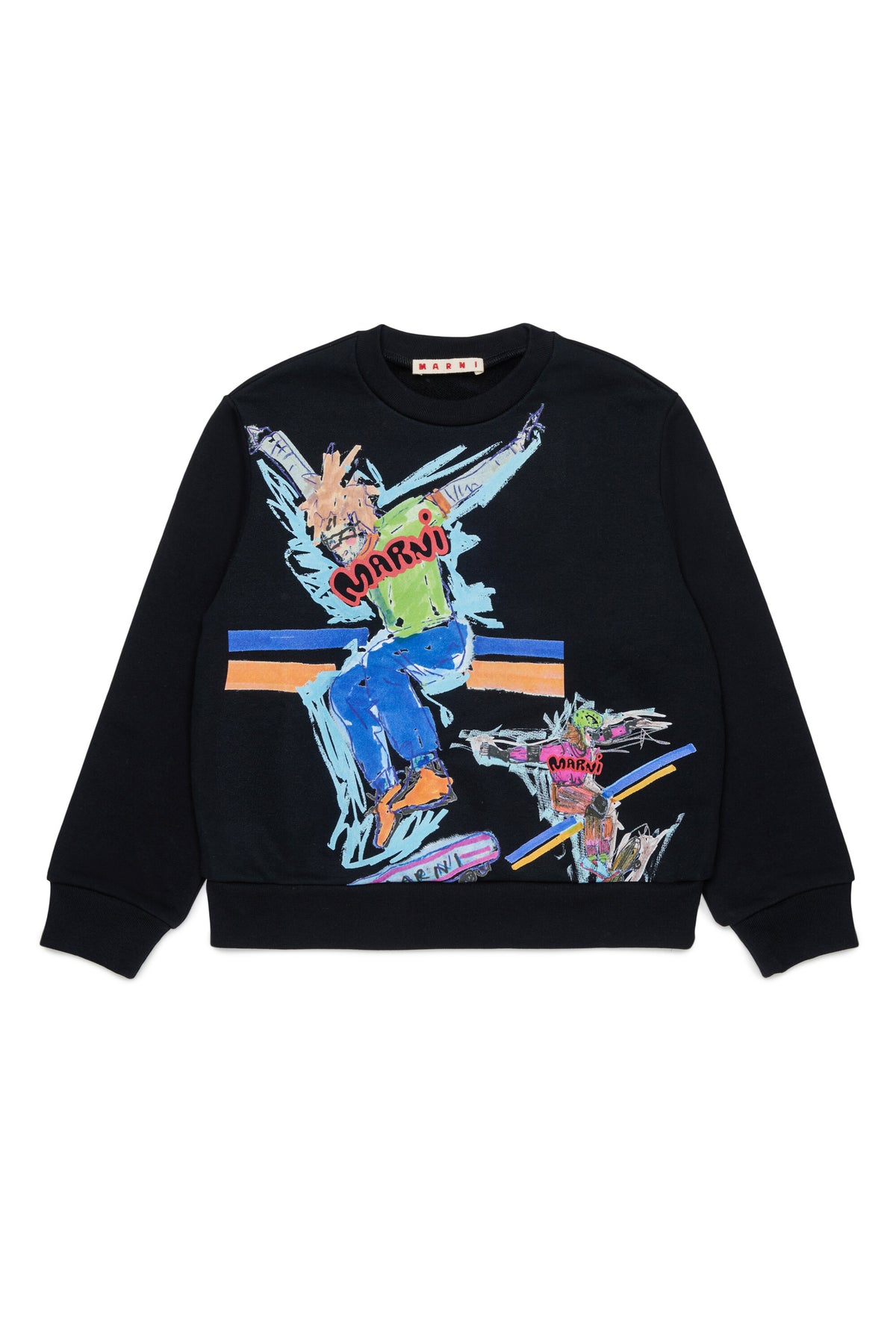 Sudadera de cuello redondo con estampado de skater