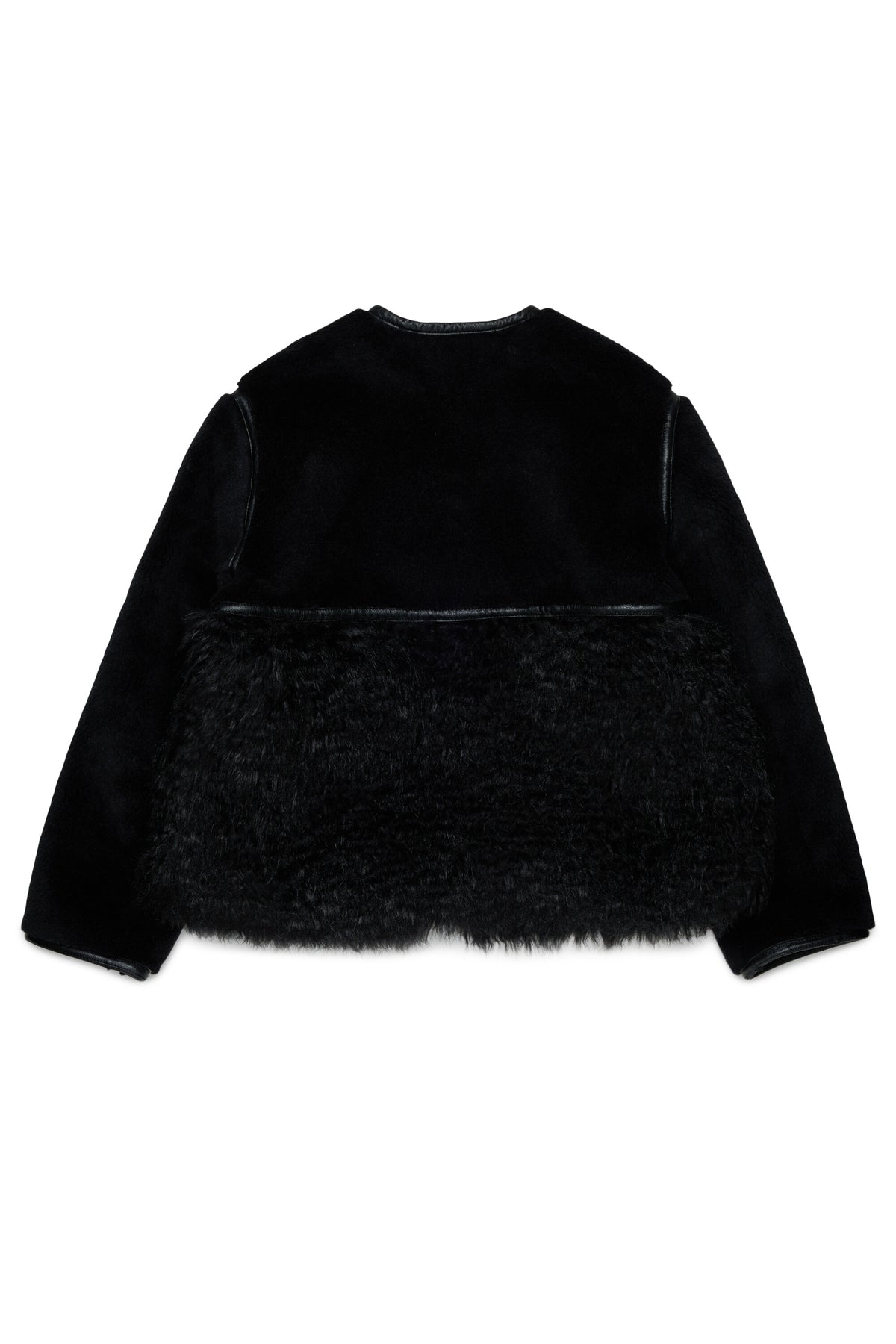 Chaqueta shearling con logo estampado
