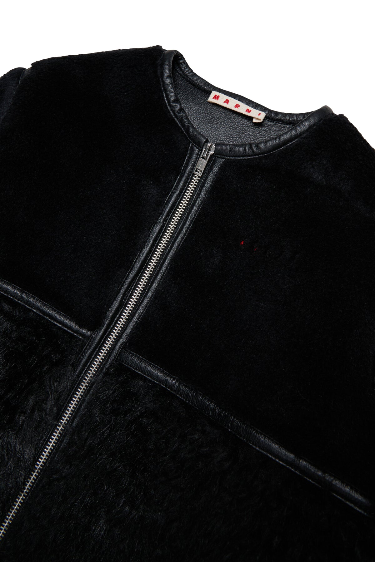 Chaqueta shearling con logo estampado
