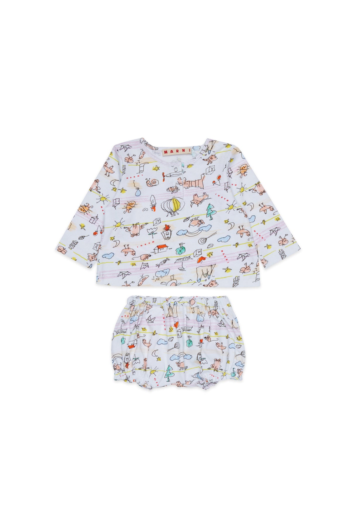 Baby jumpsuit with allover print