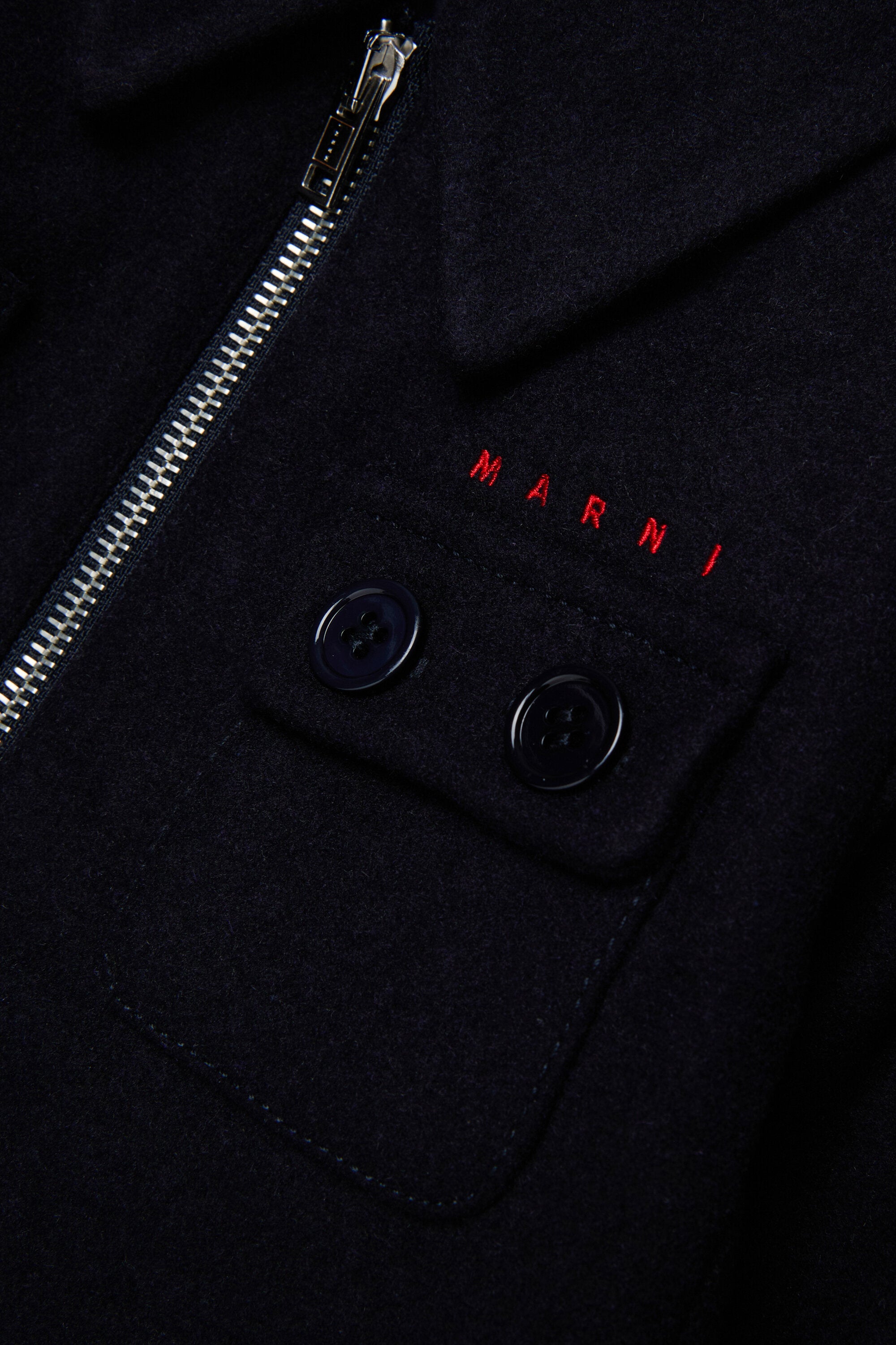 Wool-blend jacket with embroidered logo