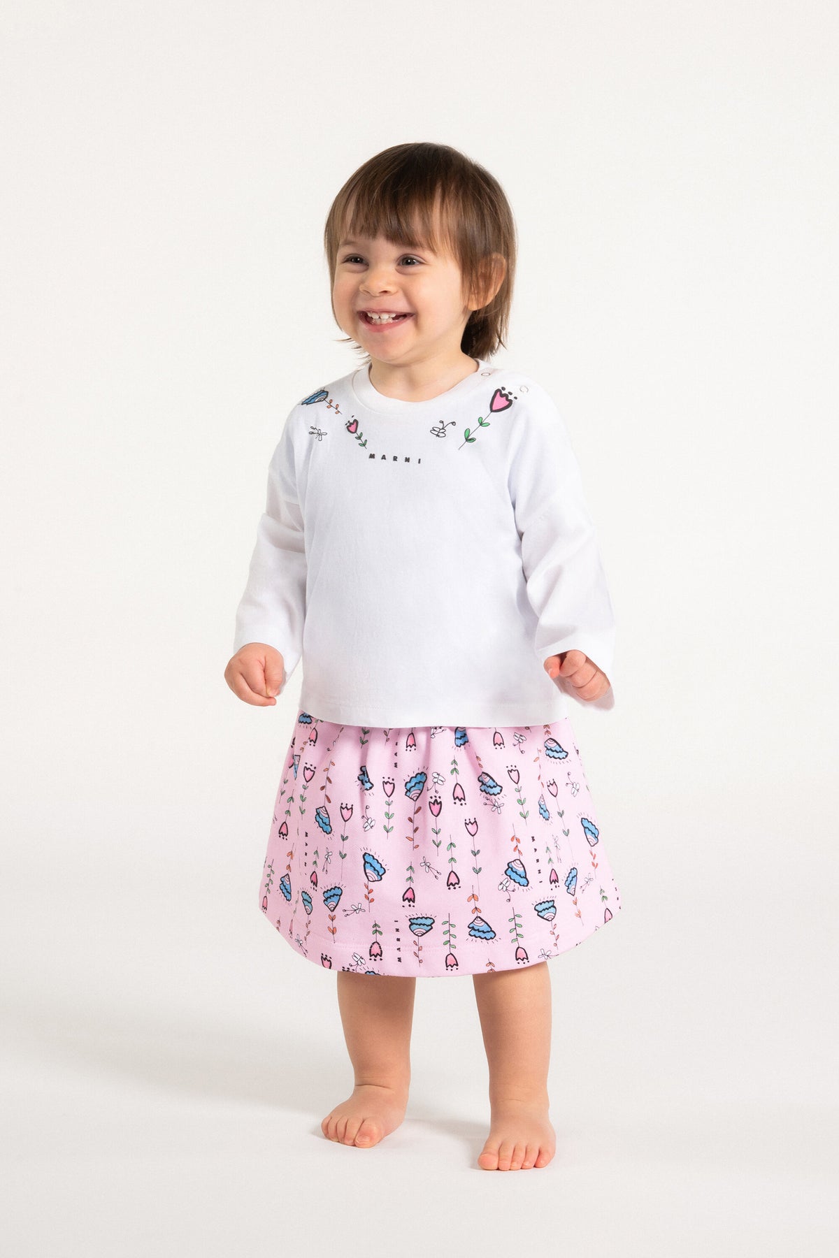 Falda estampada con logo