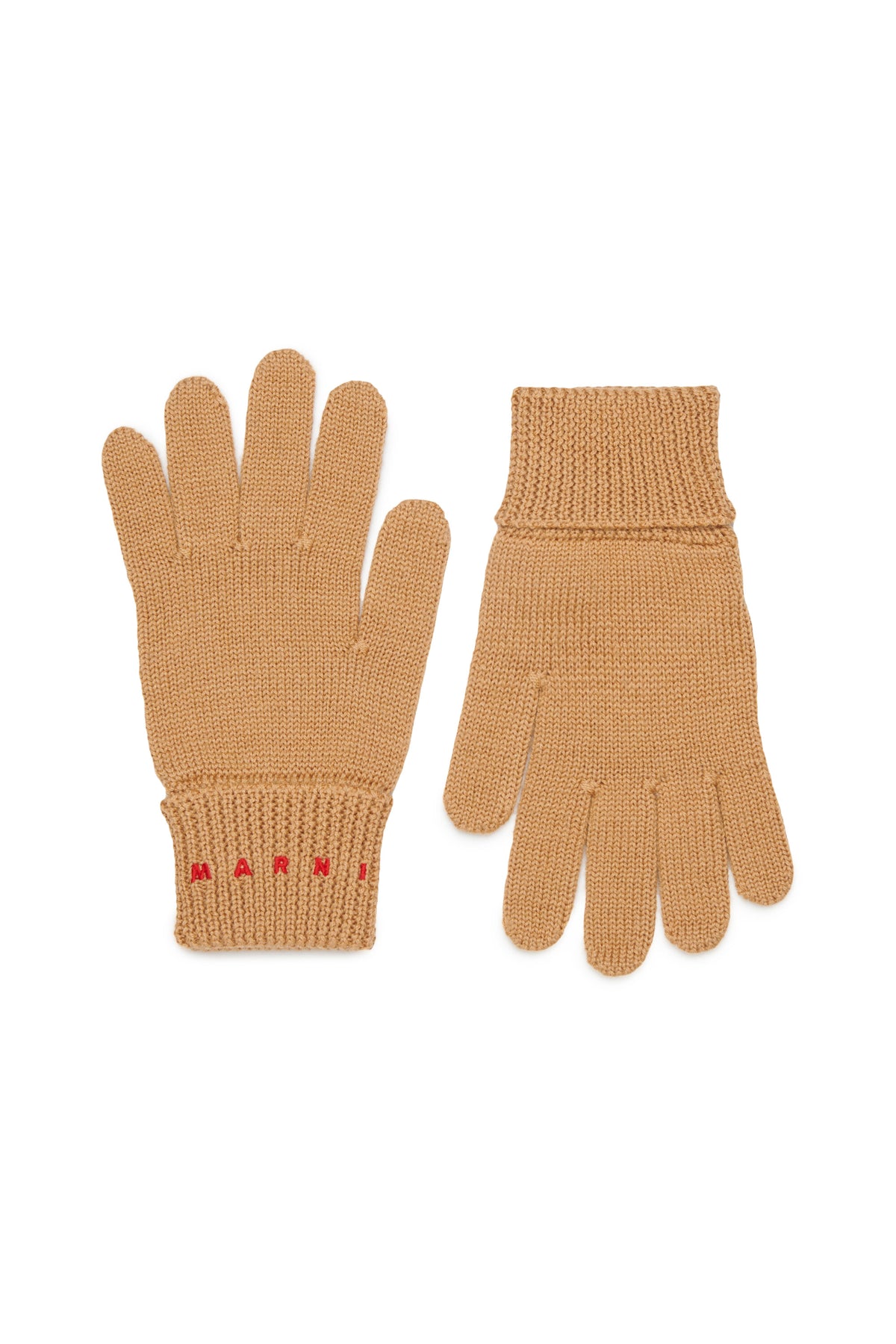 Knitted gloves with logo