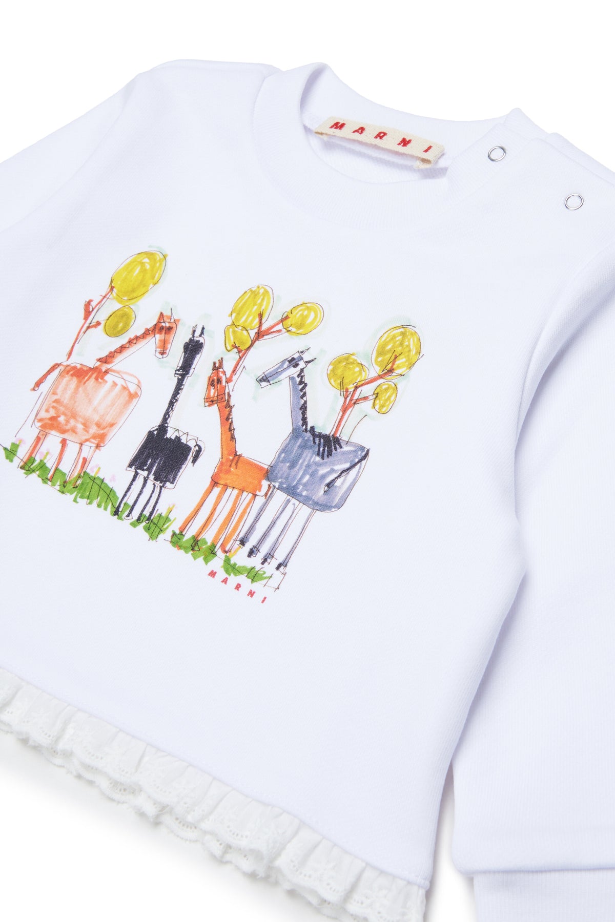 Sudadera con estampado animal y encaje