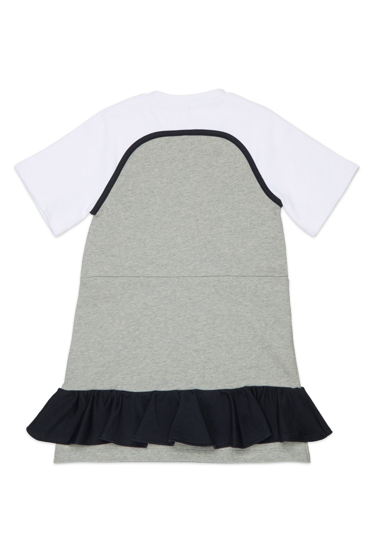 Vestido felpa con cremallera y volante