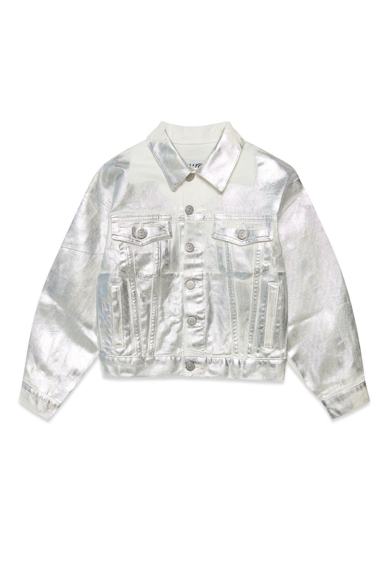 Metallic effect white denim jacket Metallic effect white denim jacket