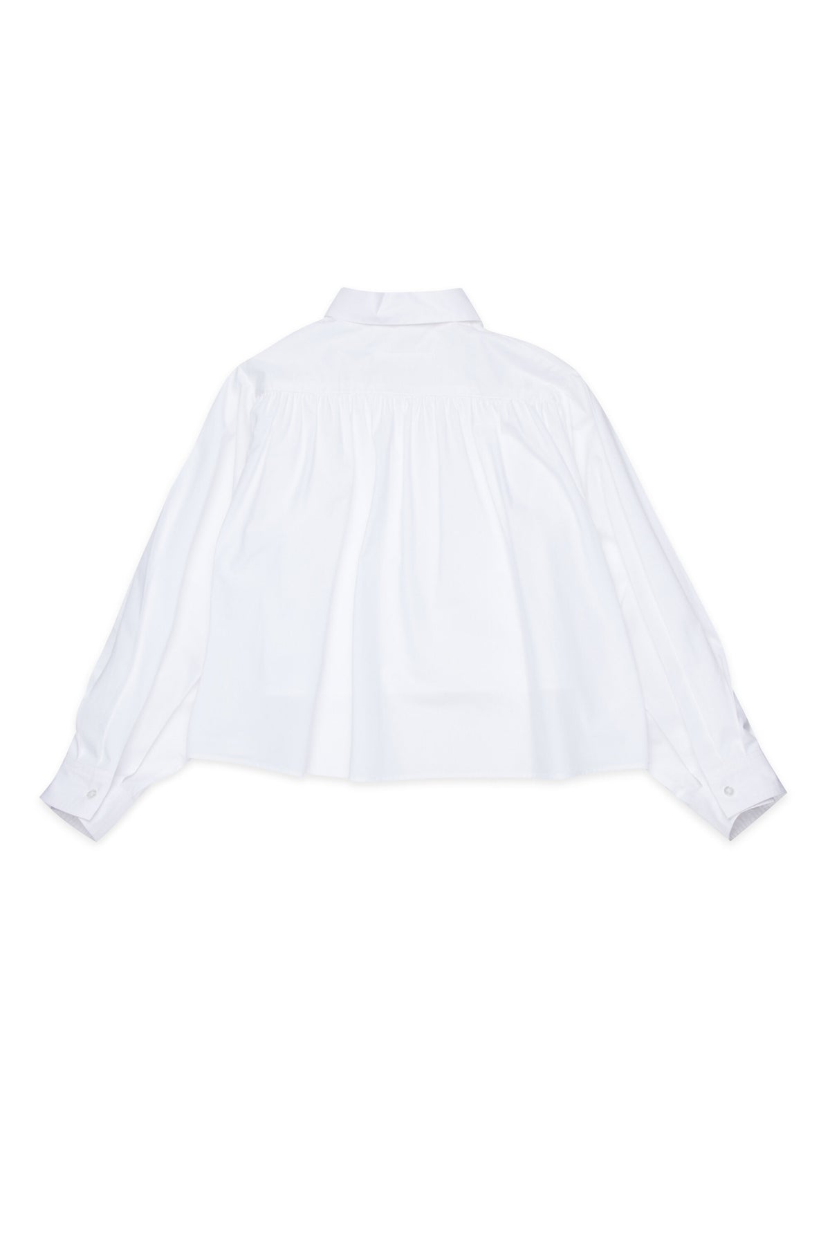 Cropped poplin shirt with pleated back