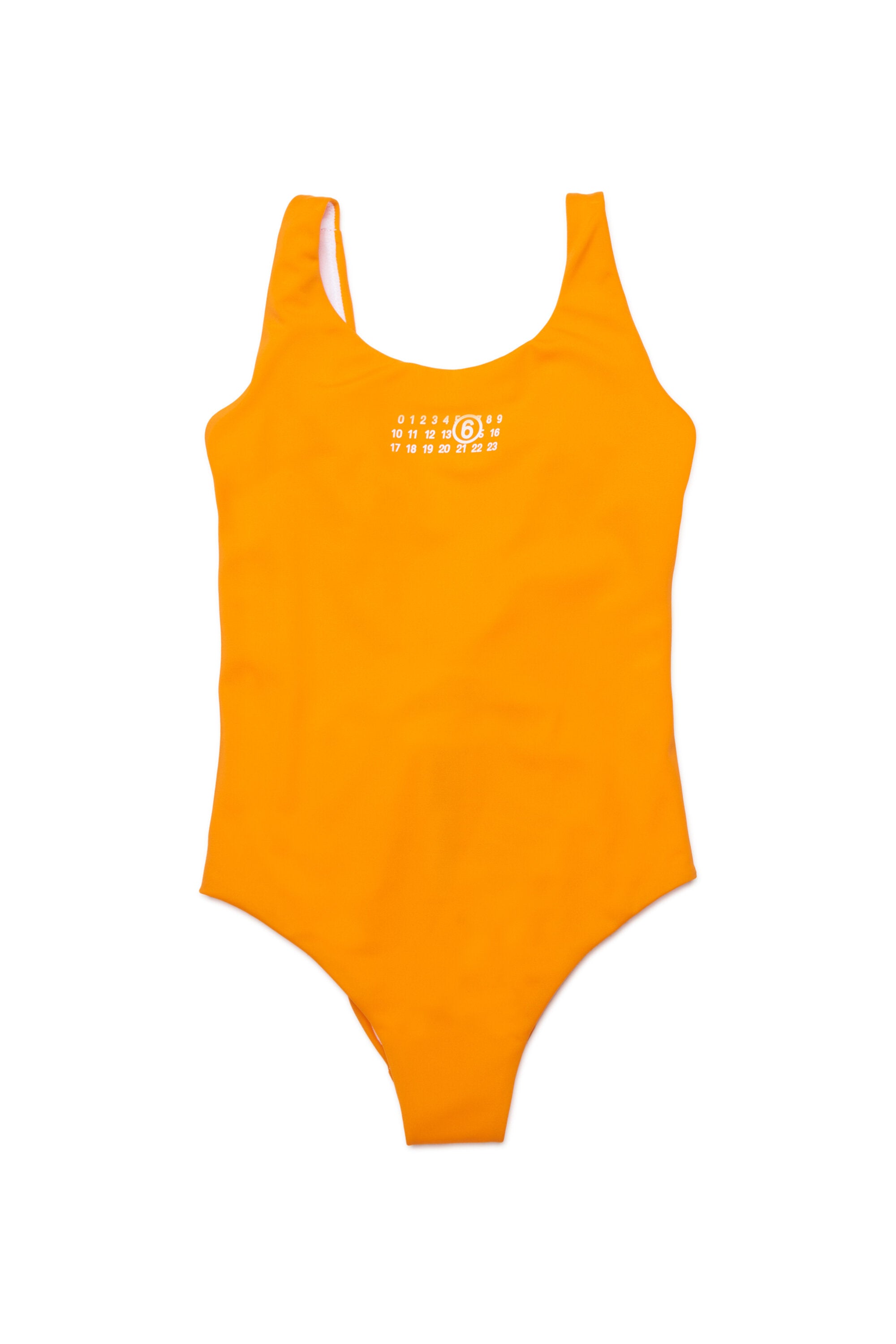 One-piece swimsuit with logo