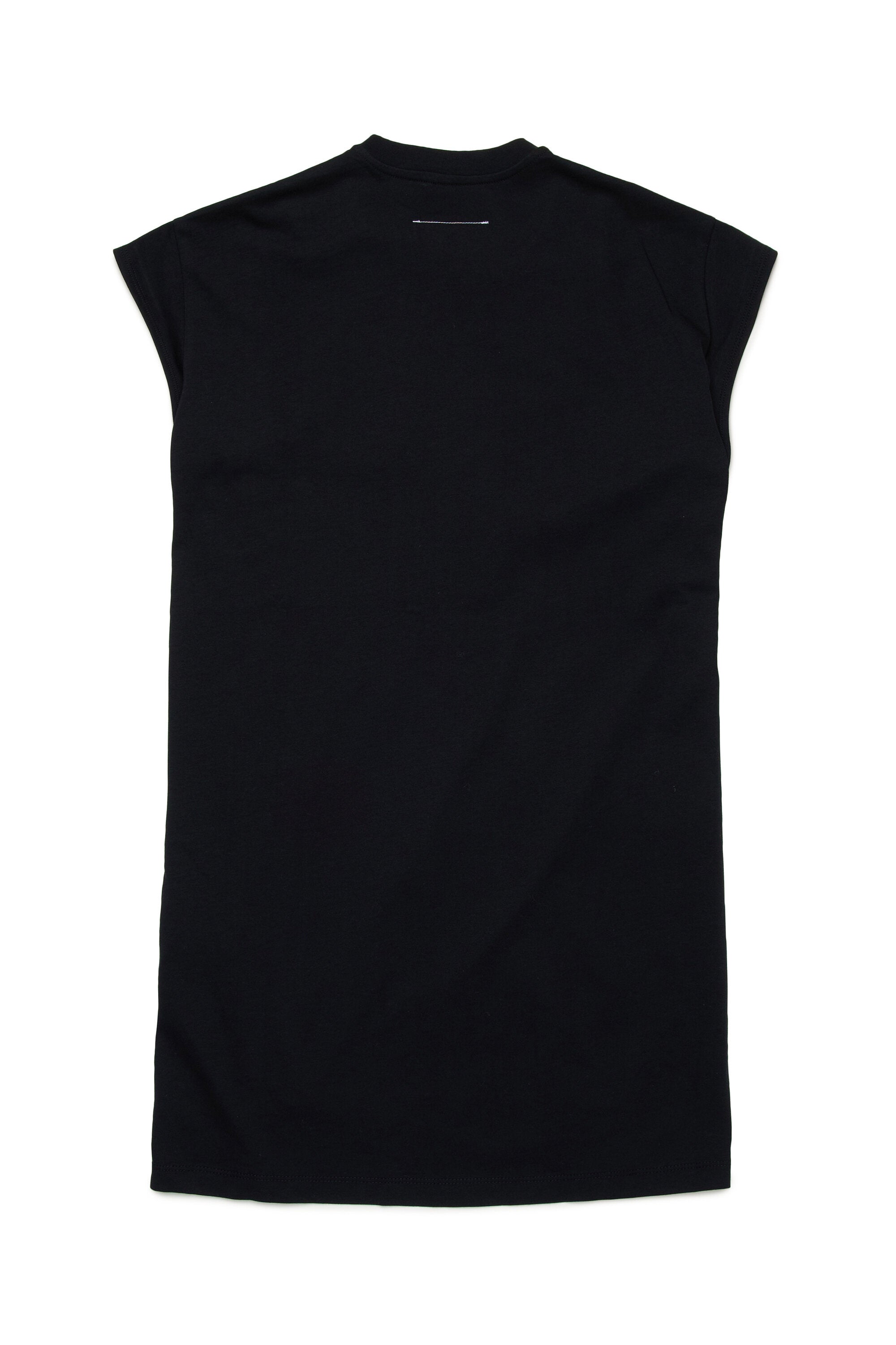 Vestido recortado con detalles de corte en crudo