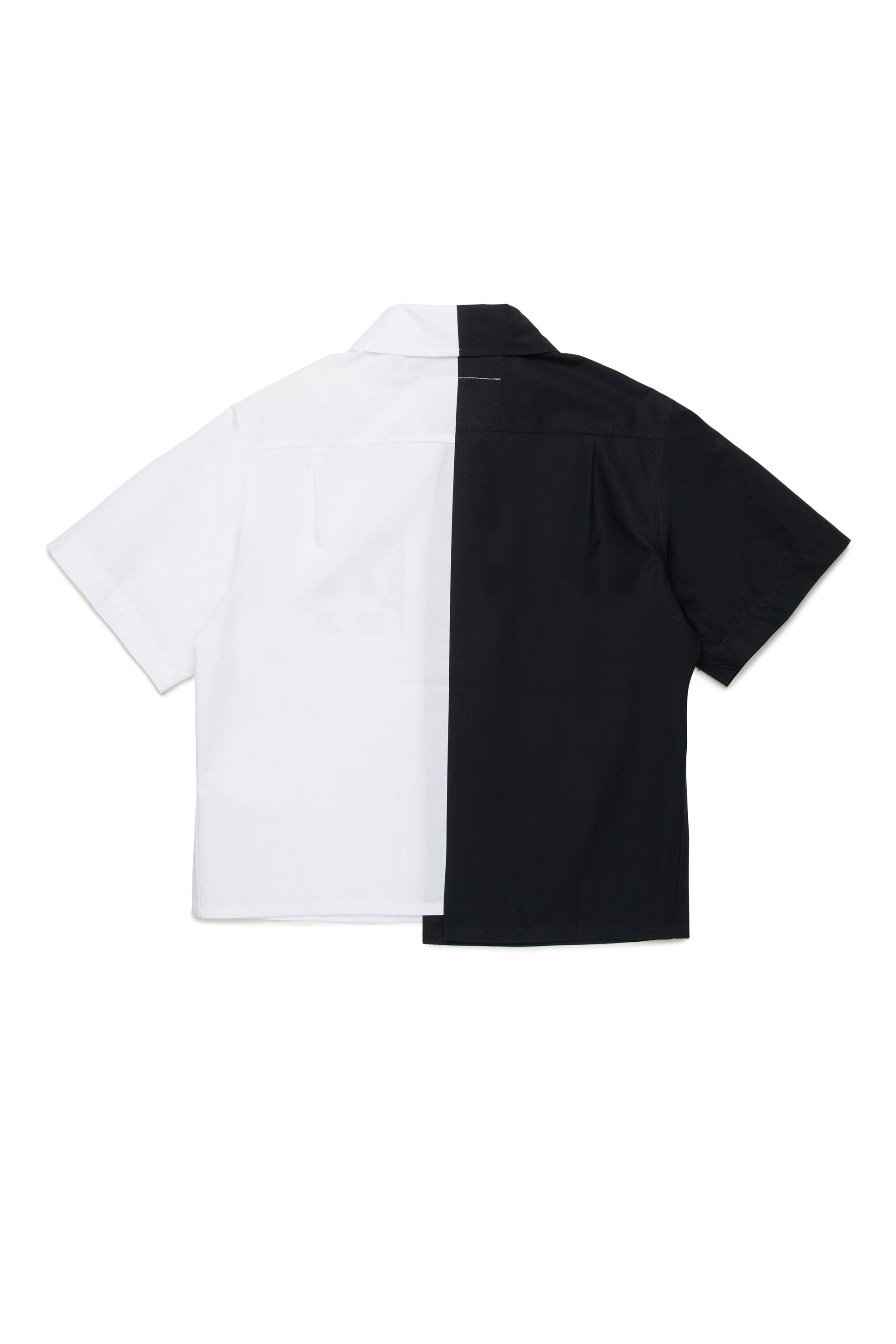 Camisa recortada de popelín colorblock