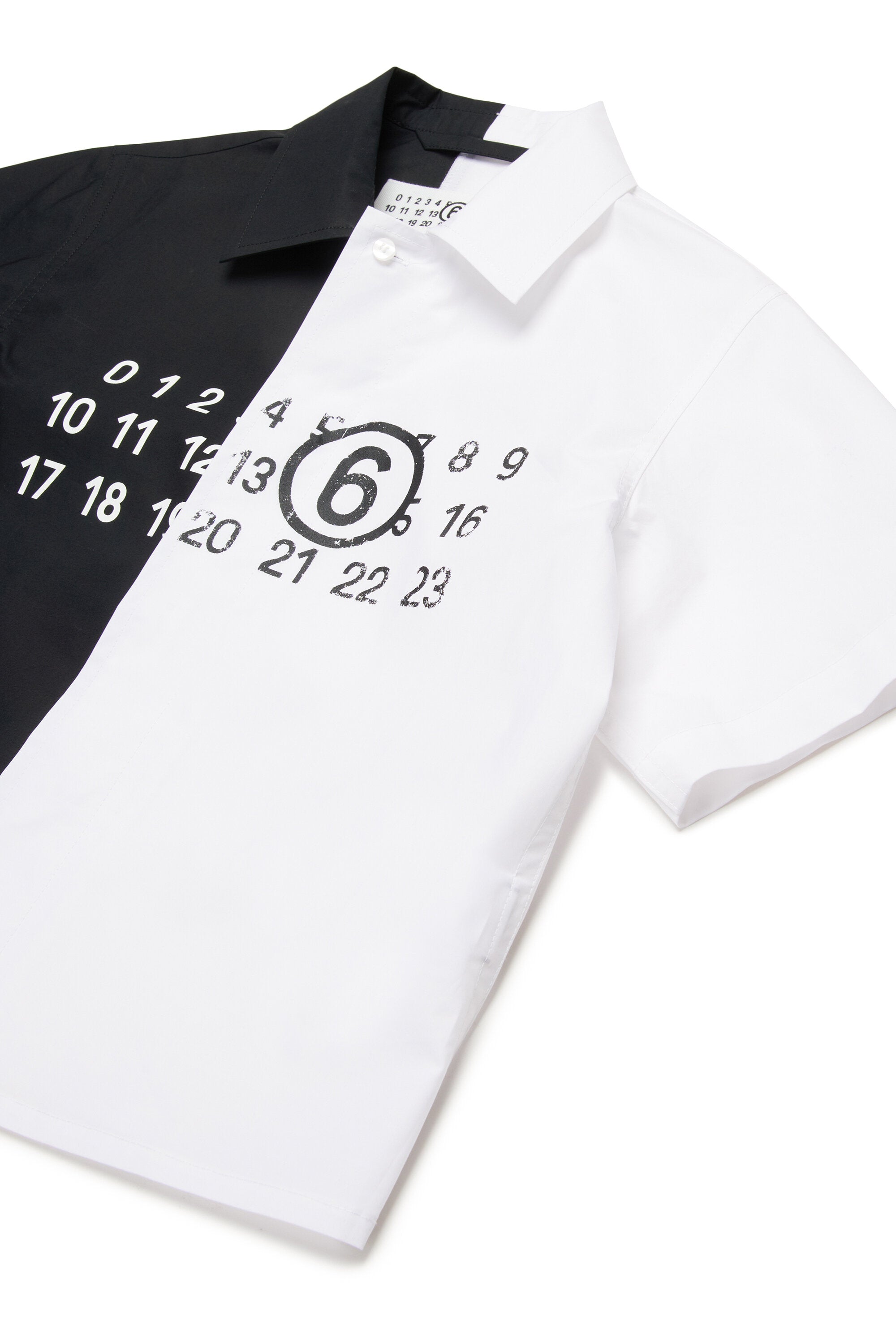 Camisa recortada de popelín colorblock