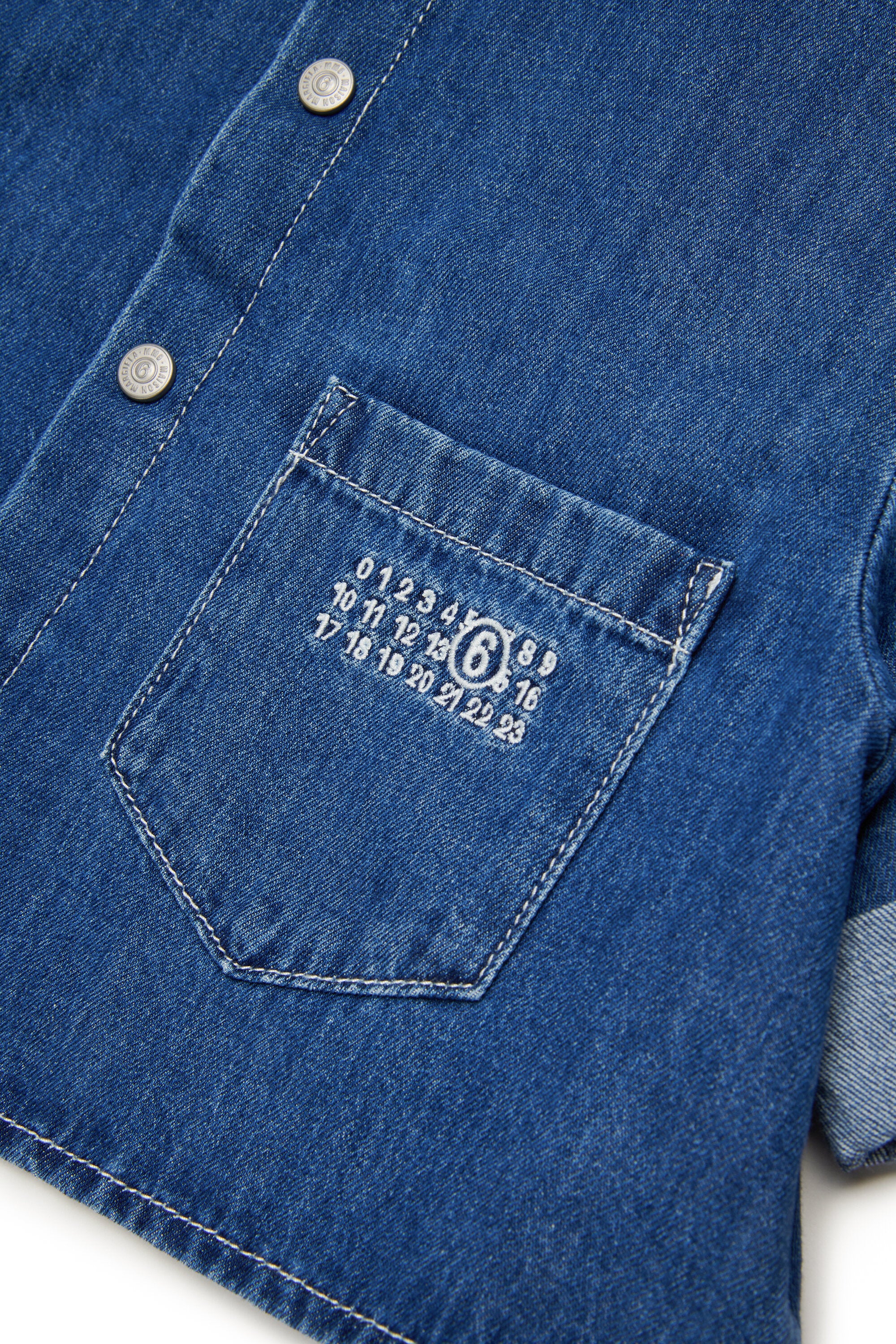 Denim shirt with turn-up sleeves