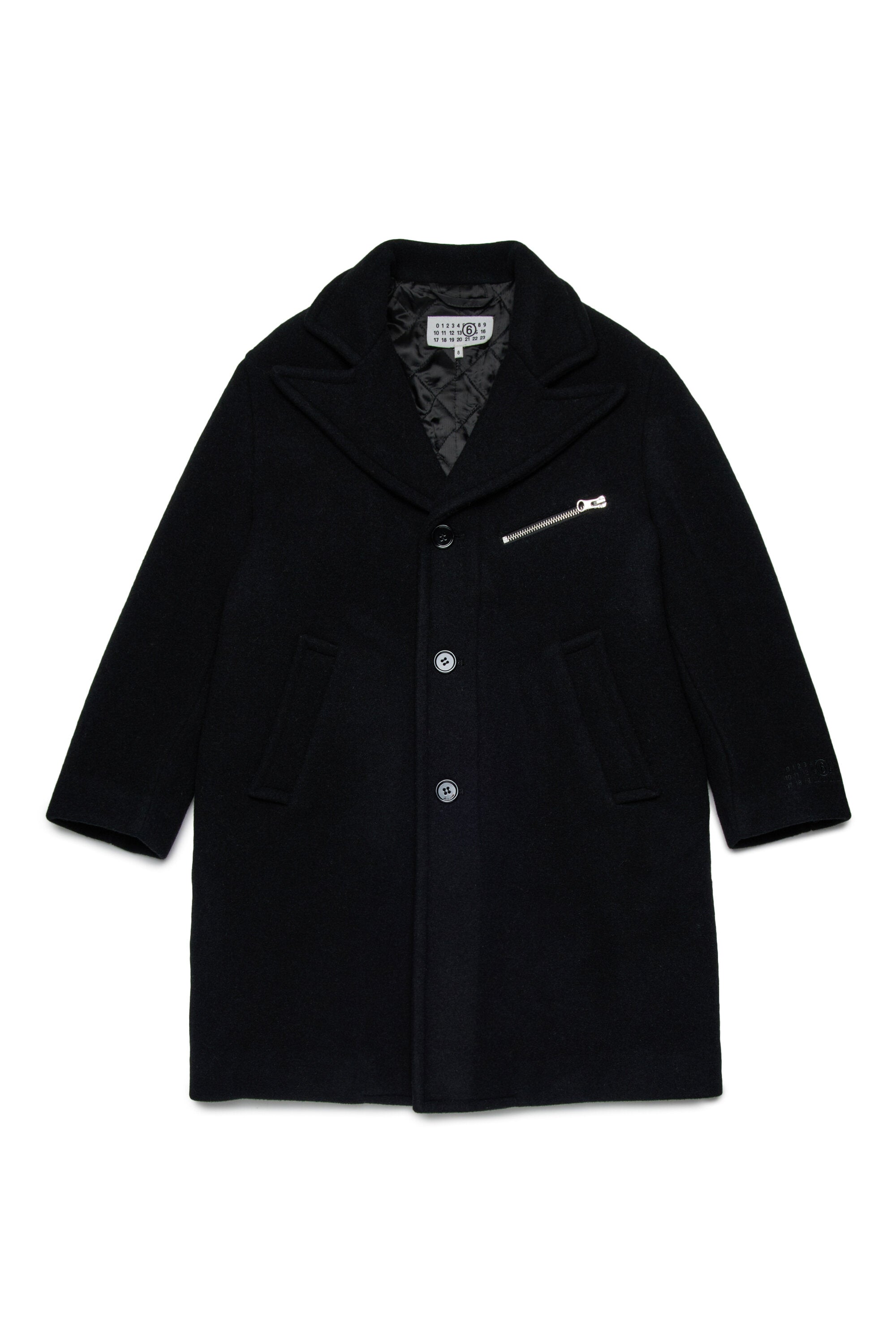 Long cloth coat with zip