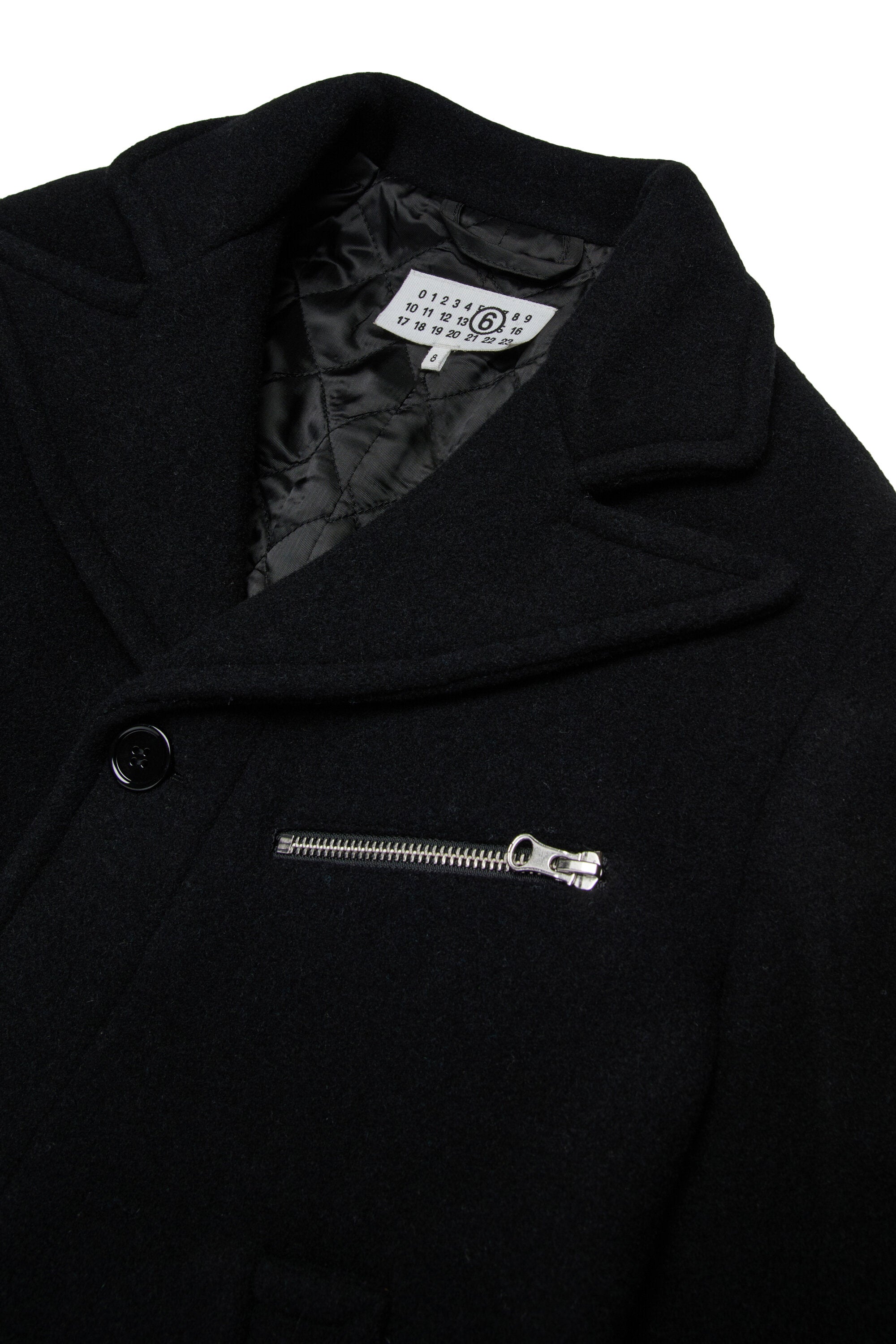 Long cloth coat with zip