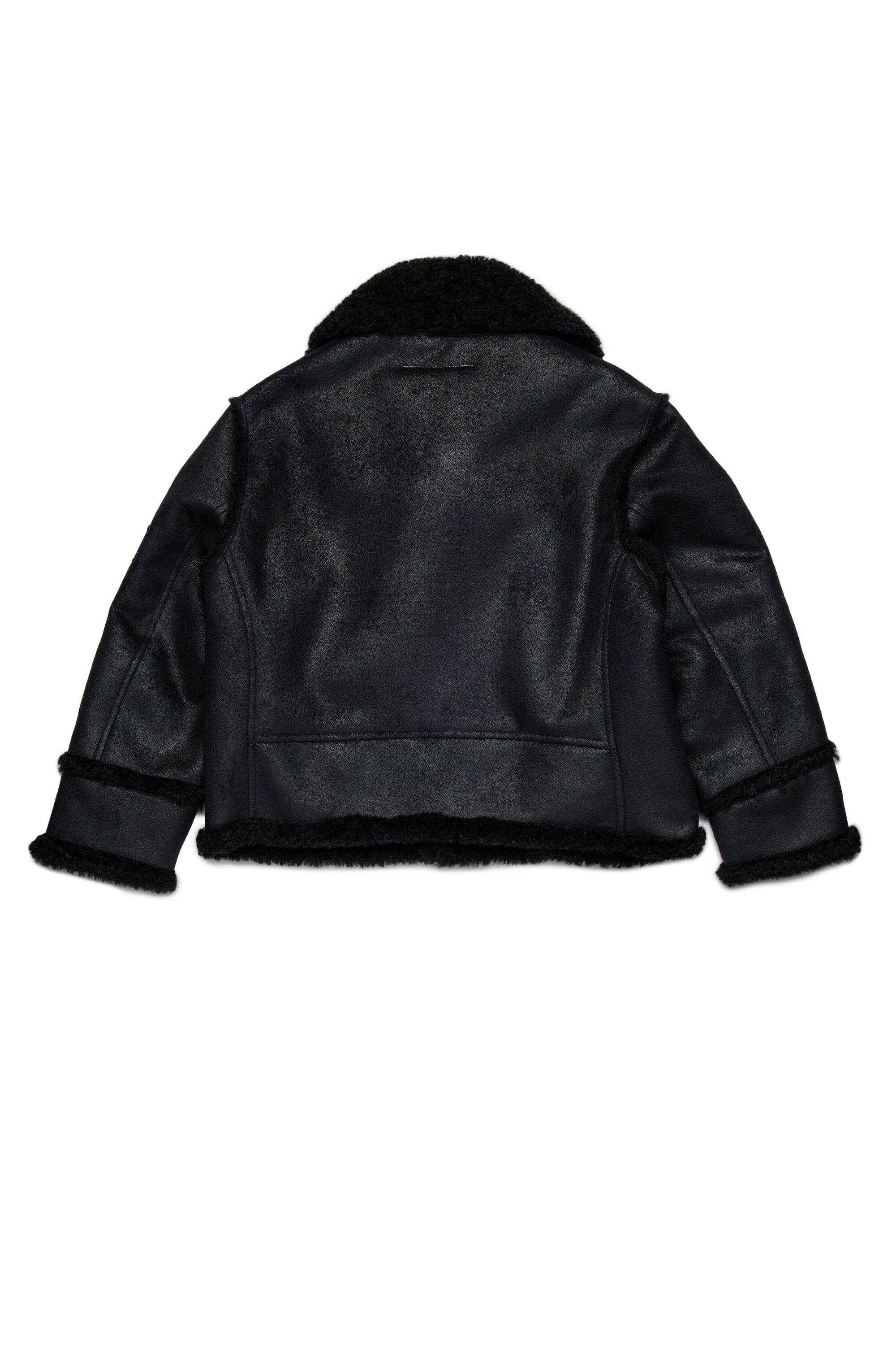 Chaqueta de piel de oveja con detalles de peluche