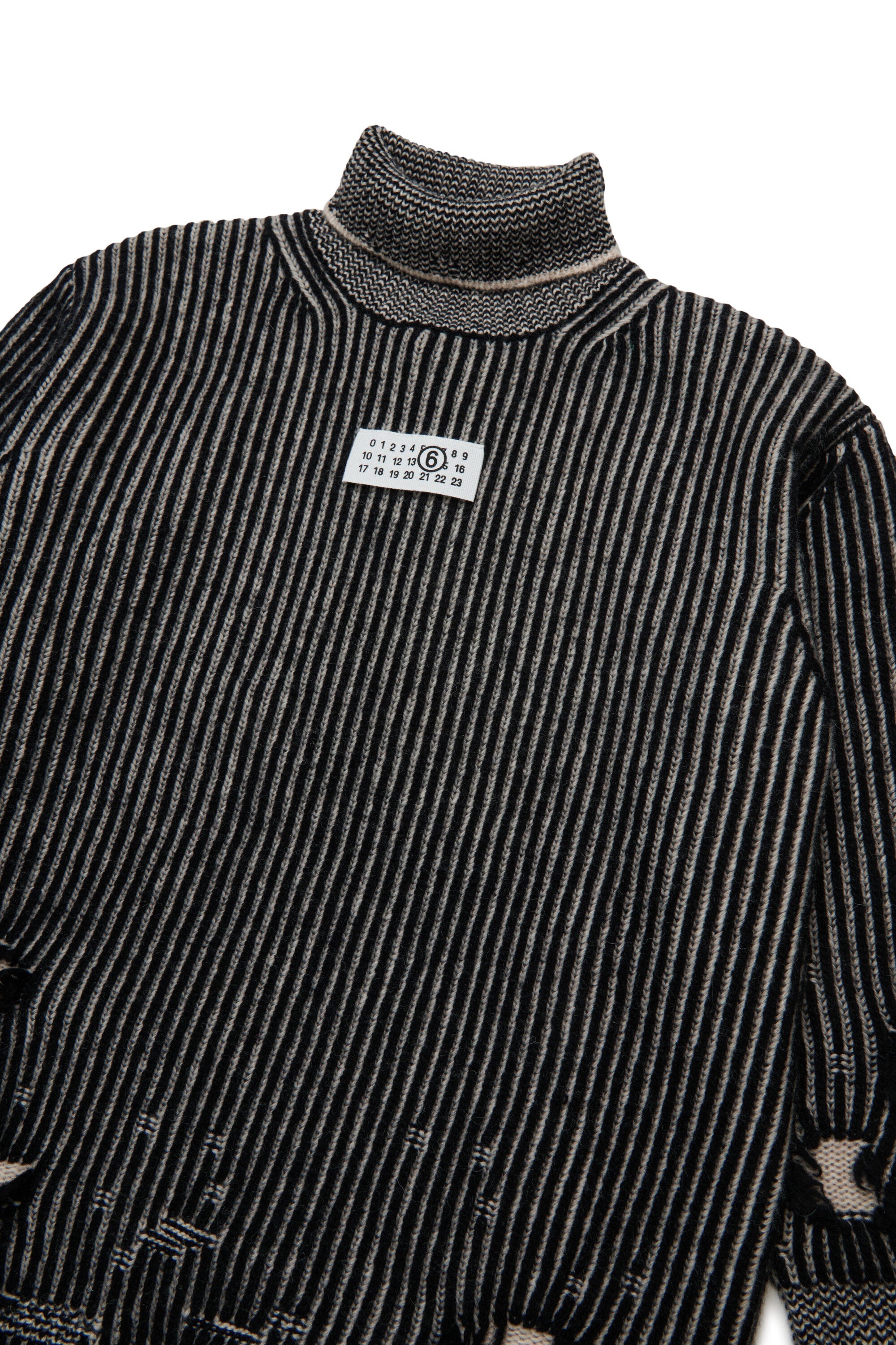 Minivestido de lana canalé con rotos