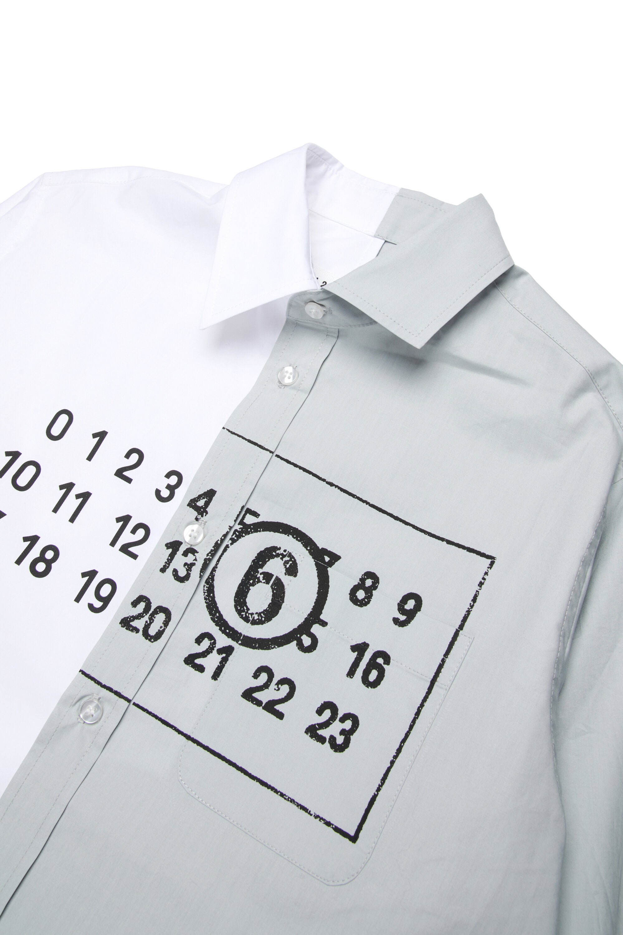 Two-color re-cut poplin shirt