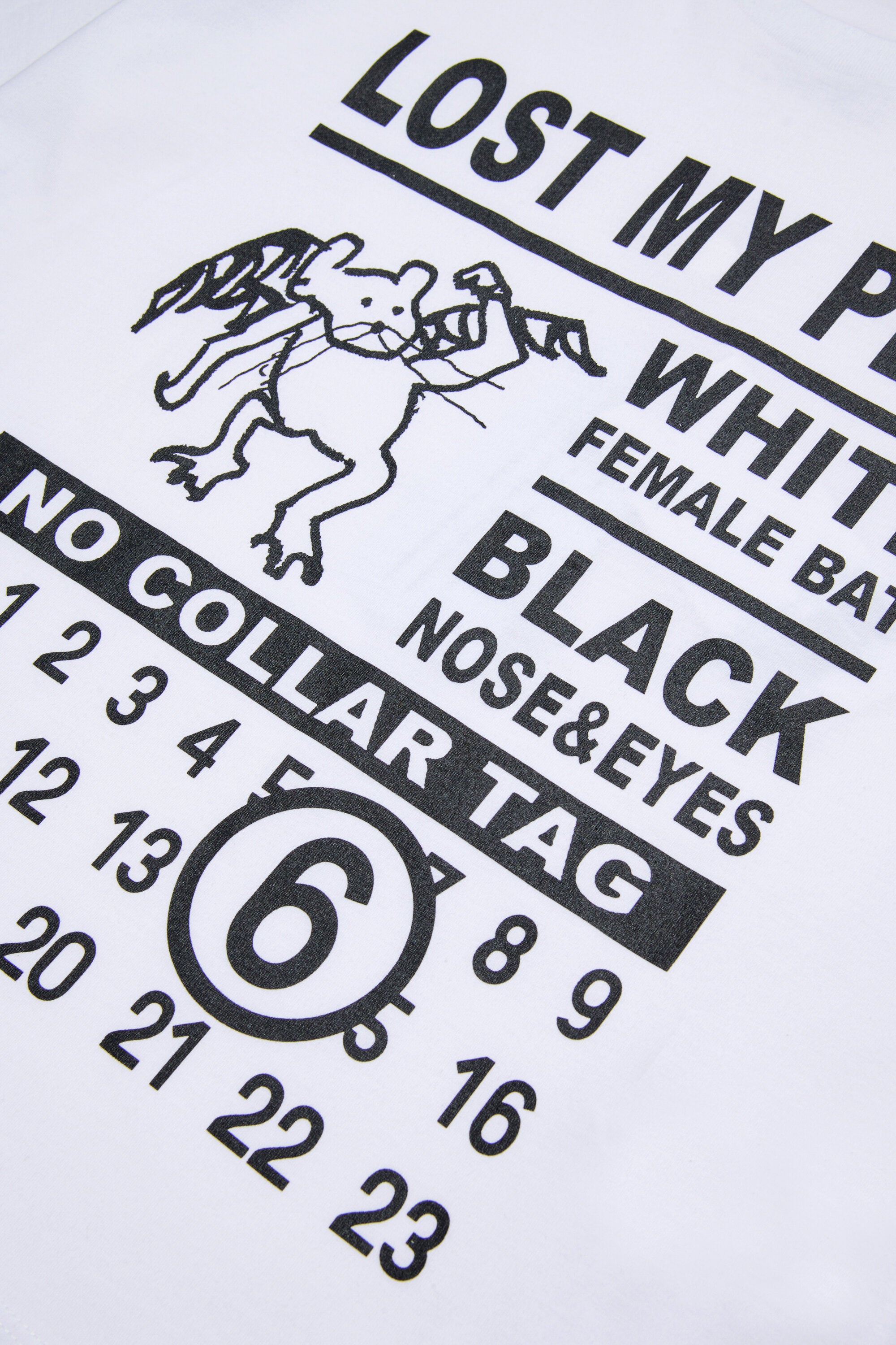 【関税＆送料込み】Mm6 Maison Margiela Lost My Pet T-Shirt MM6 Maison Margiela Lost My Pet Cotton T-shirt | Black