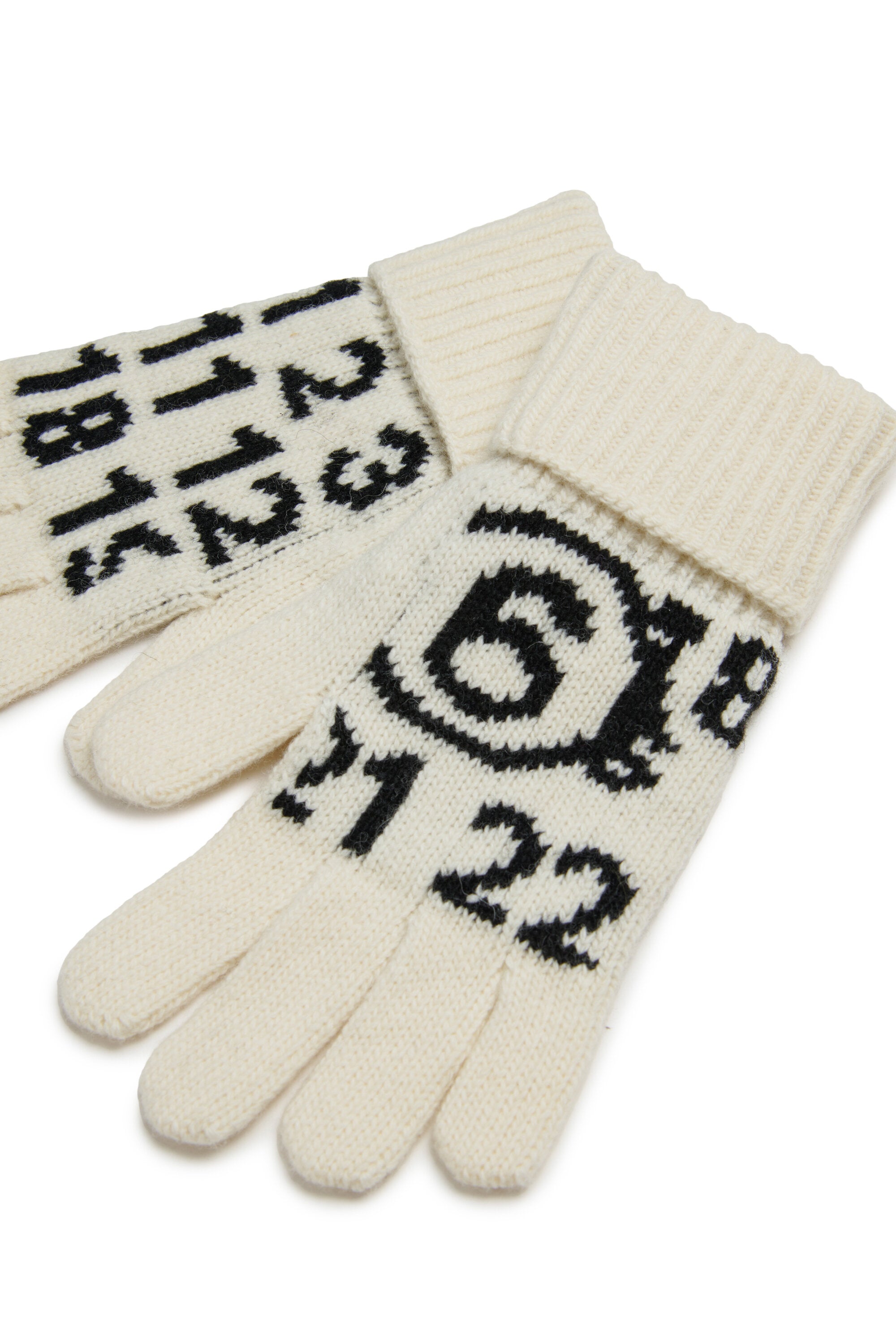 Wool-blend knit gloves with Numeric logo