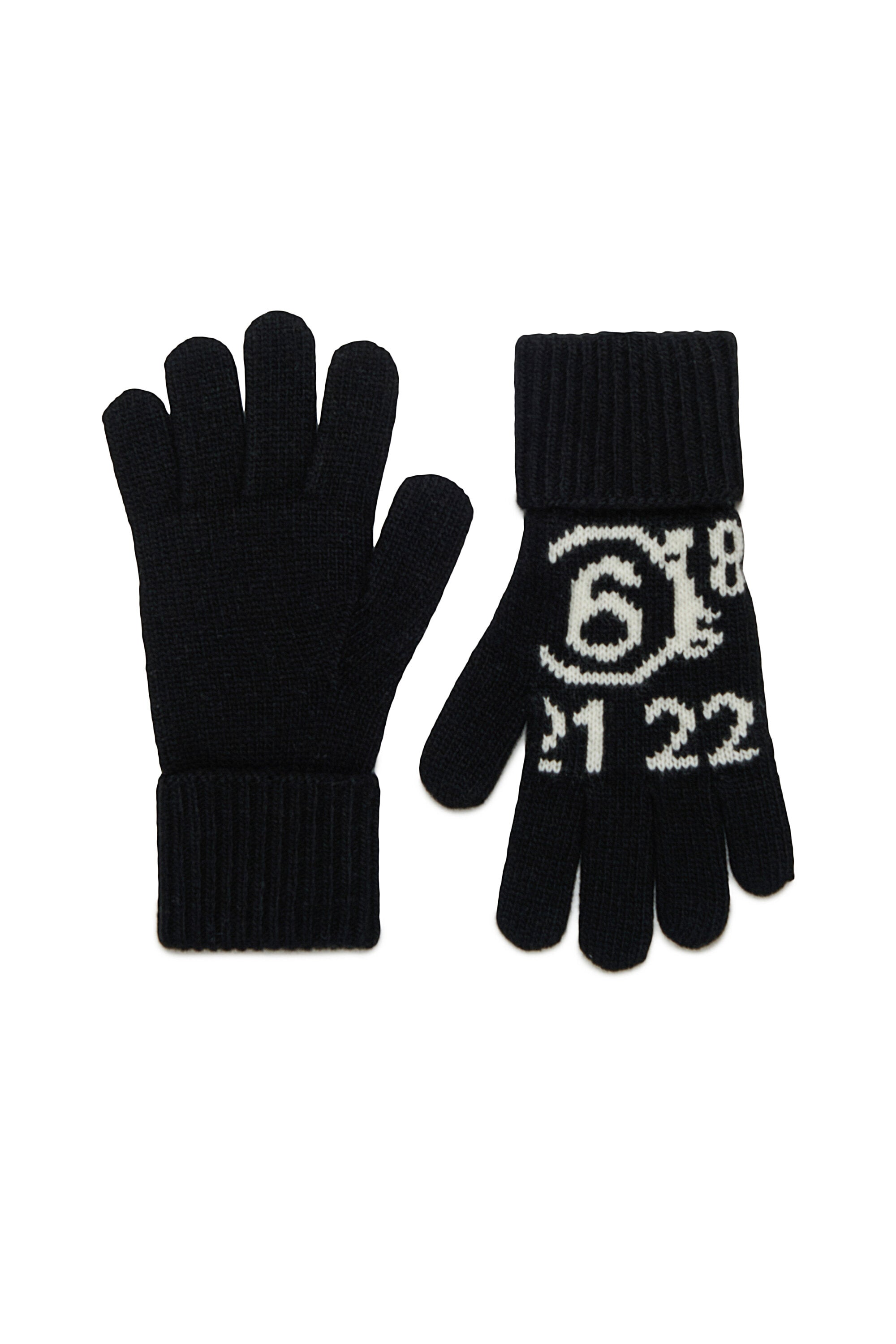 Guantes de punto en mezcla de lana con logotipo Numeric