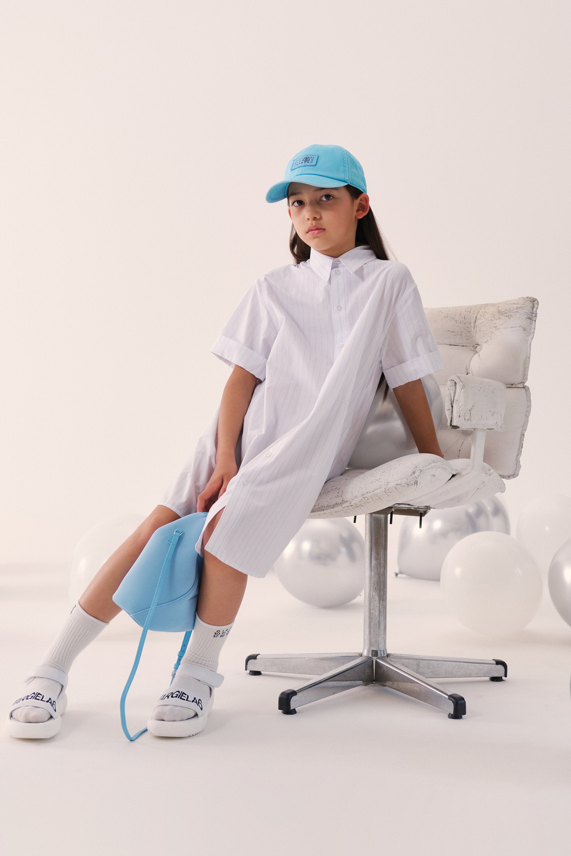 Vestido camisero corto a rayas