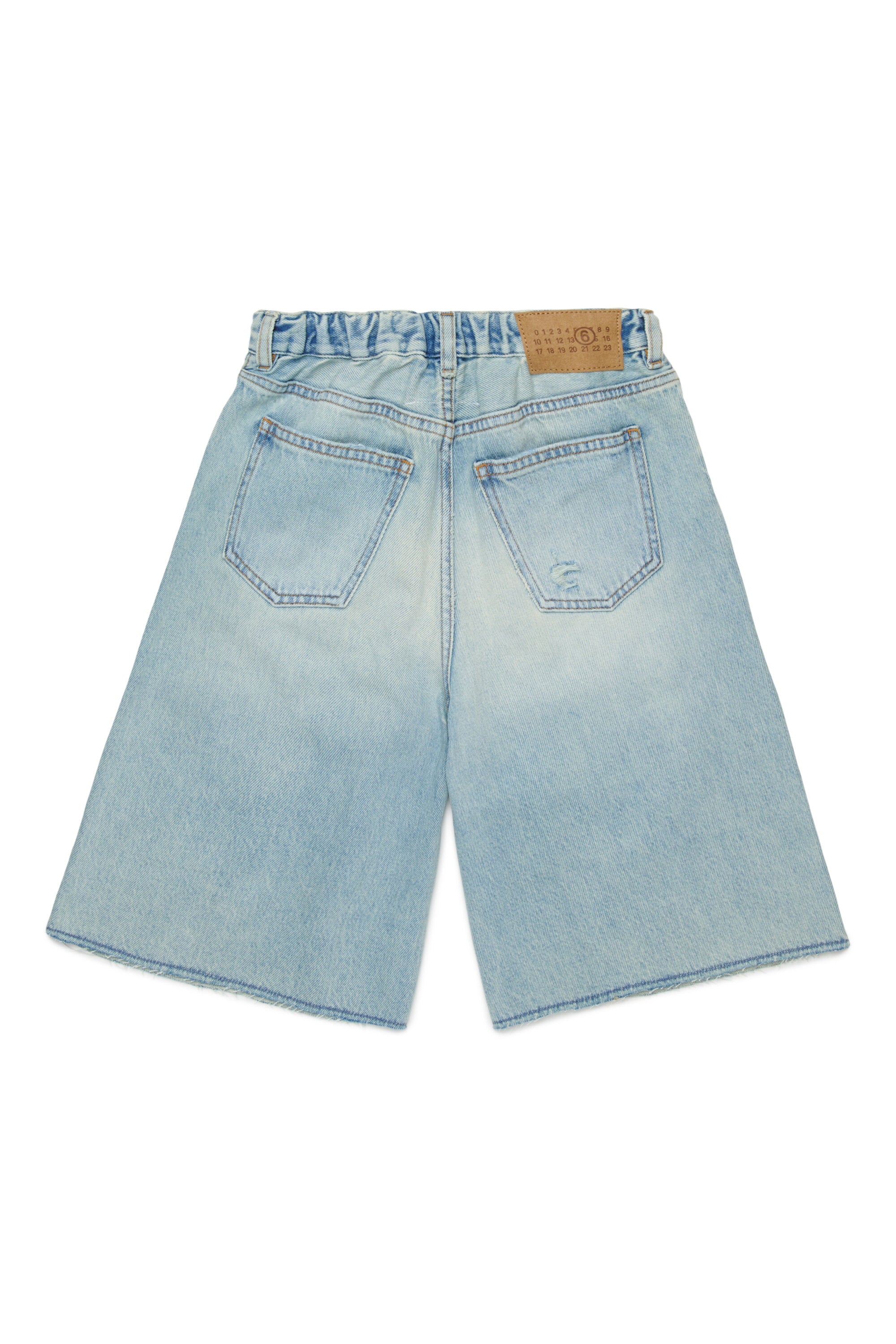 Wide denim shorts