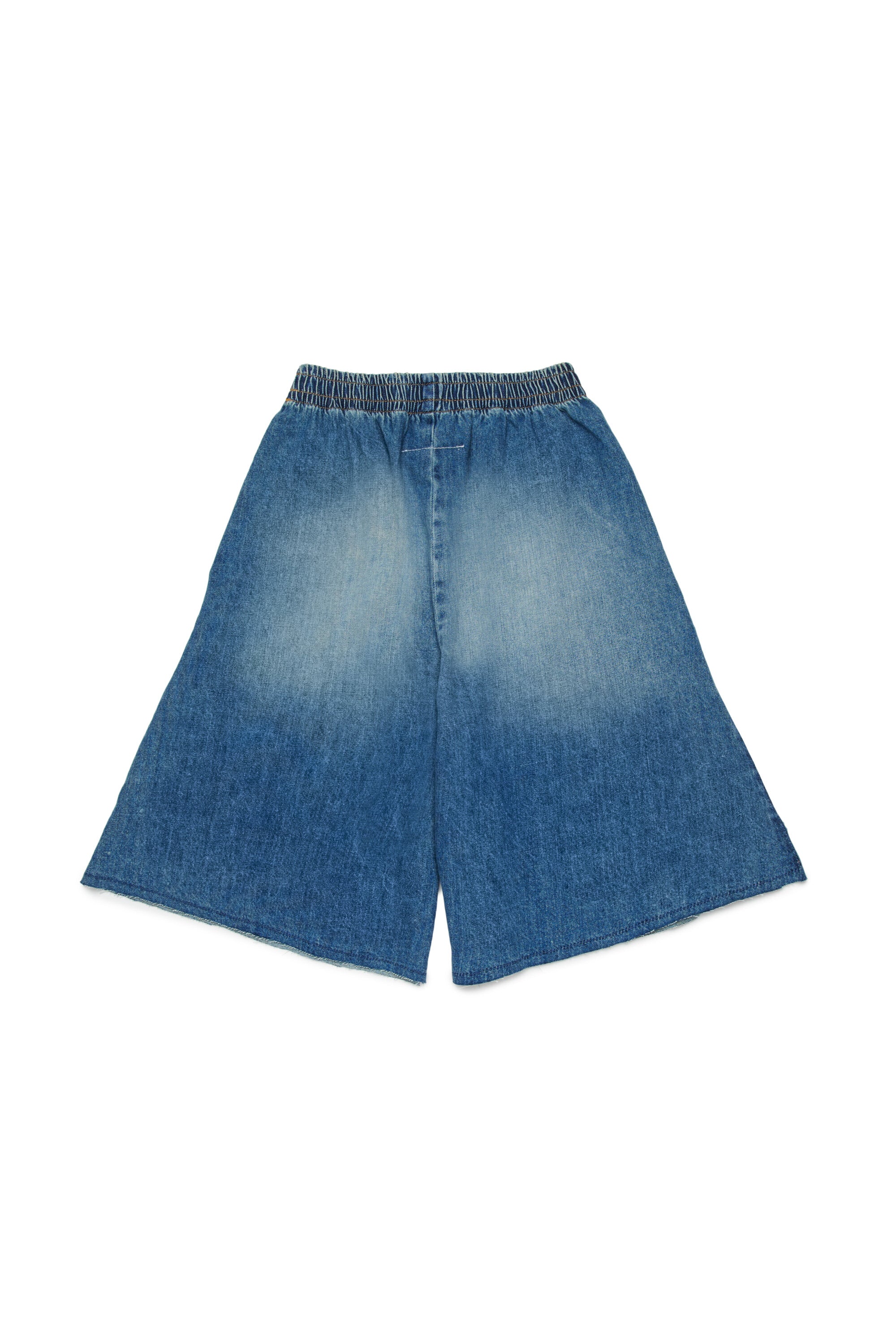 Wide denim shorts with logo