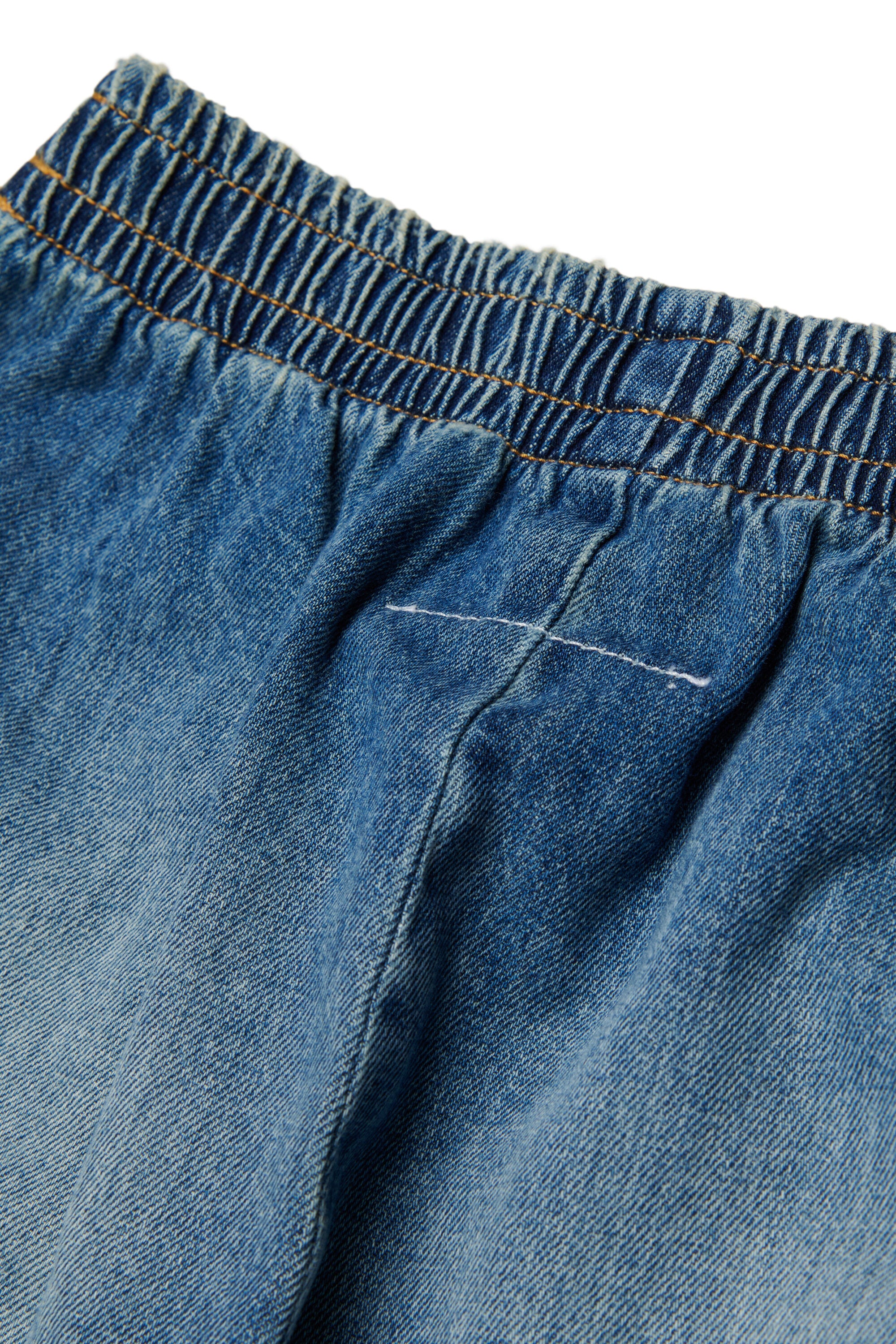 Wide denim shorts with logo