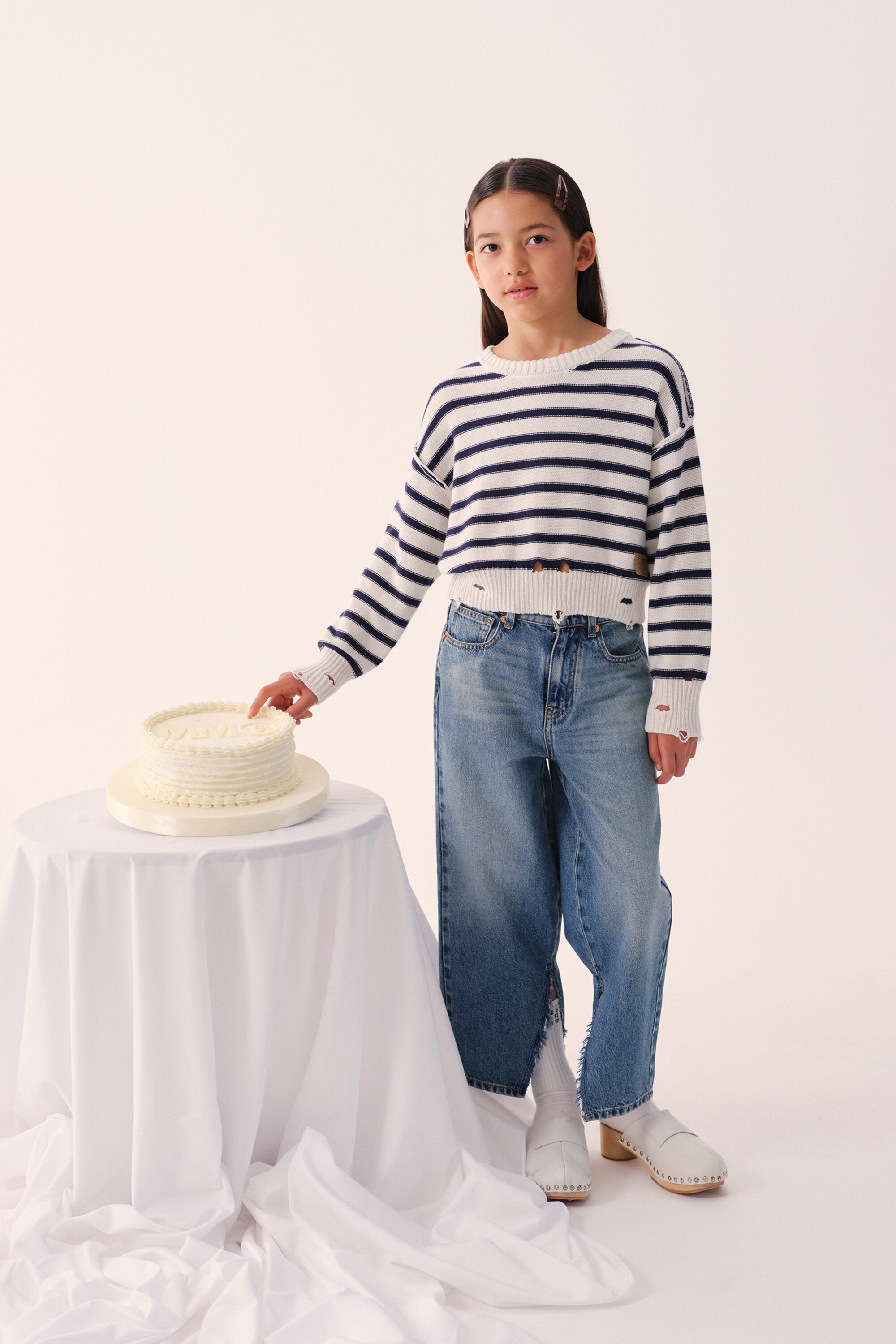 Jersey de rayas con cuello redondo y logo