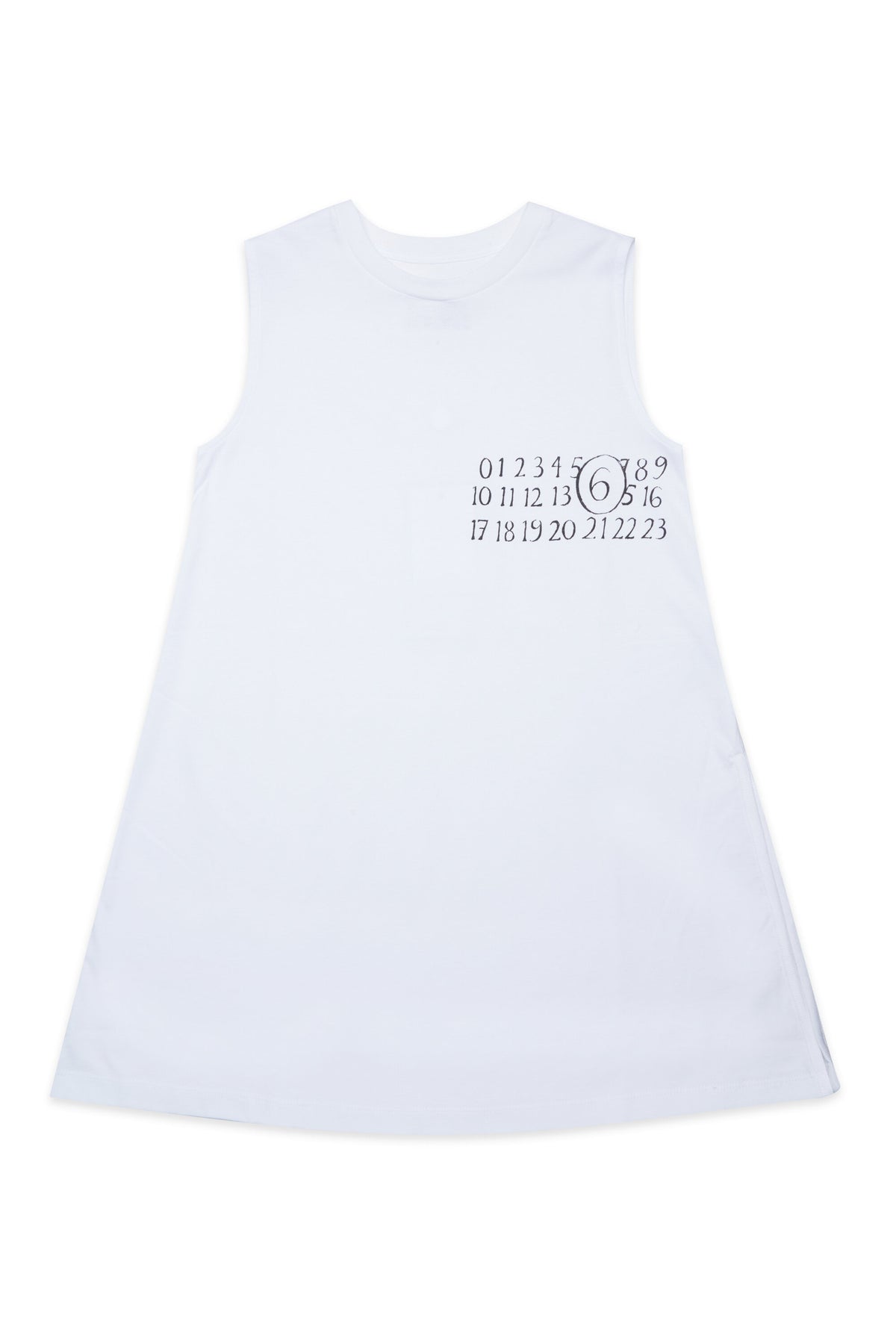 Sleeveless dress with numeric logo