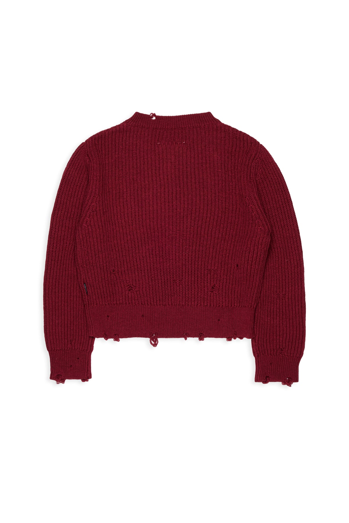 Jersey de cuello en V con detalles desgastados