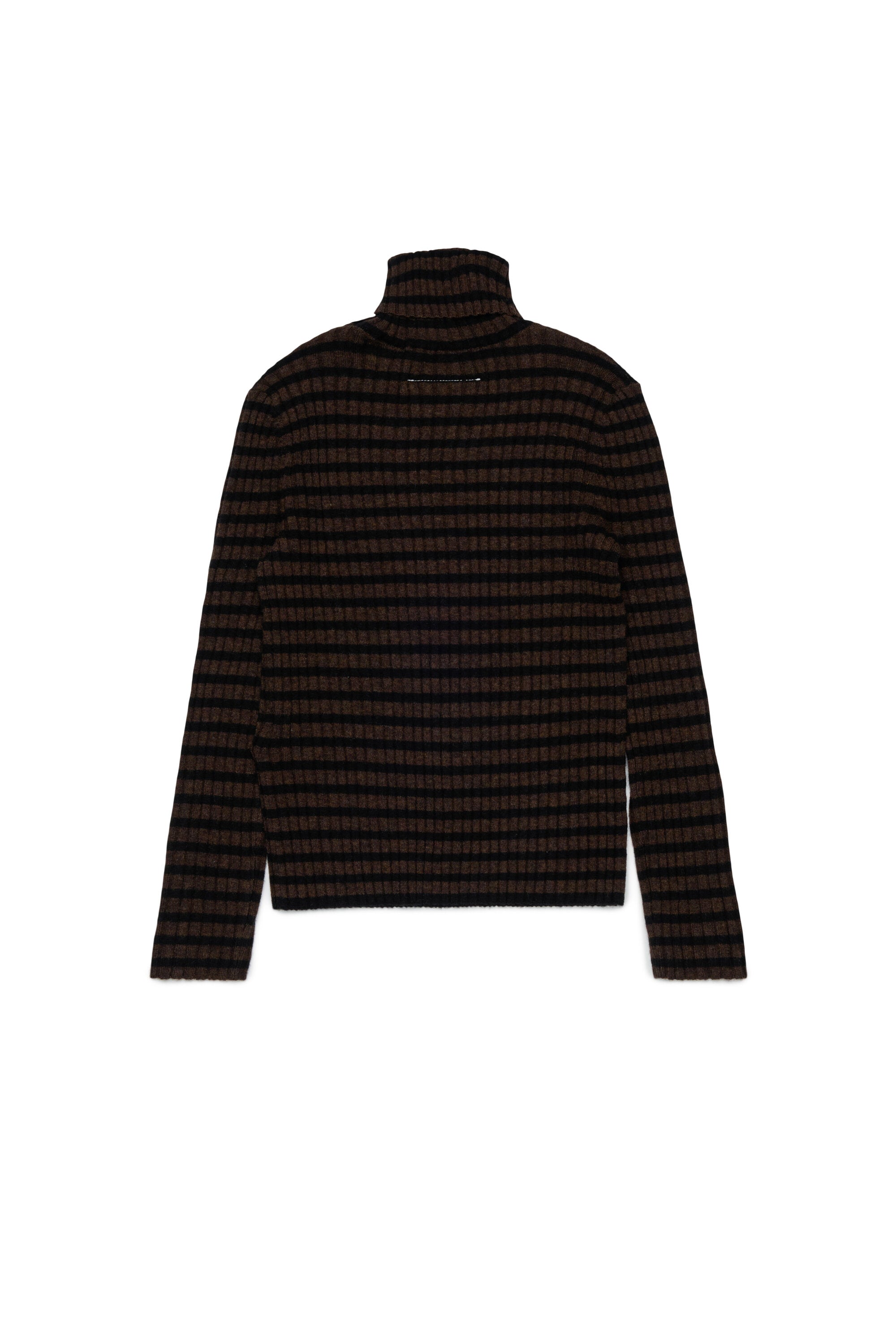 Striped turtleneck with logo