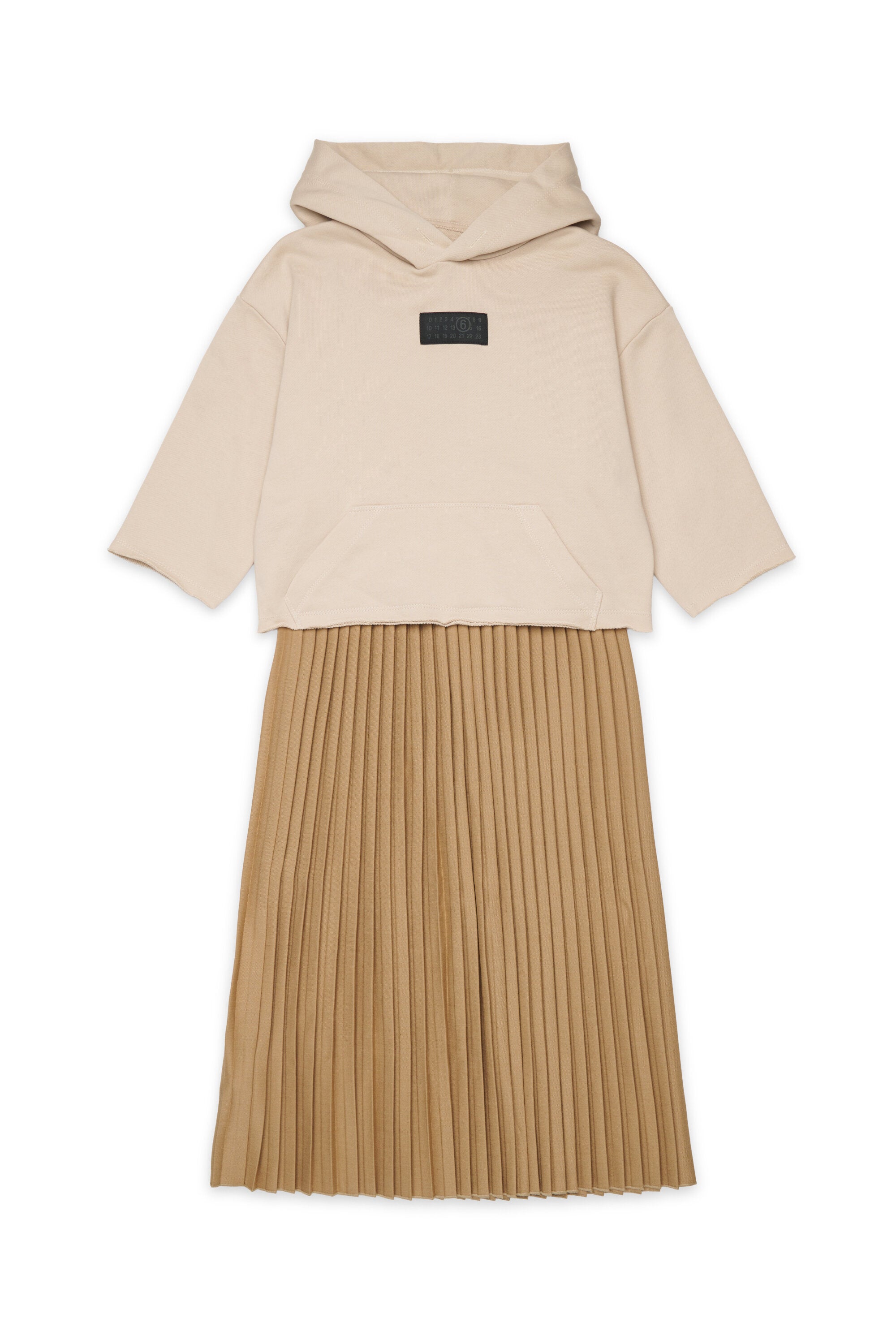 Layered dress with pleated skirt