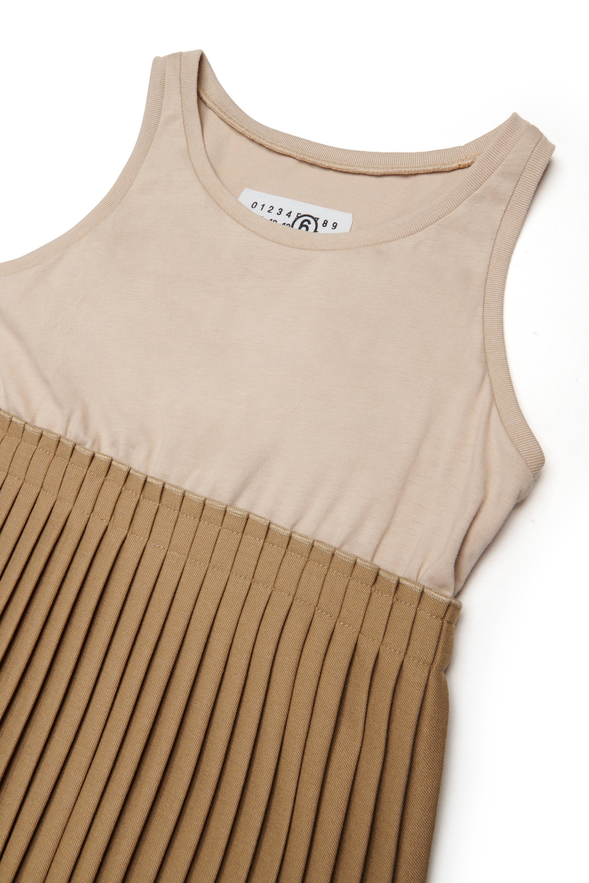 Layered dress with pleated skirt