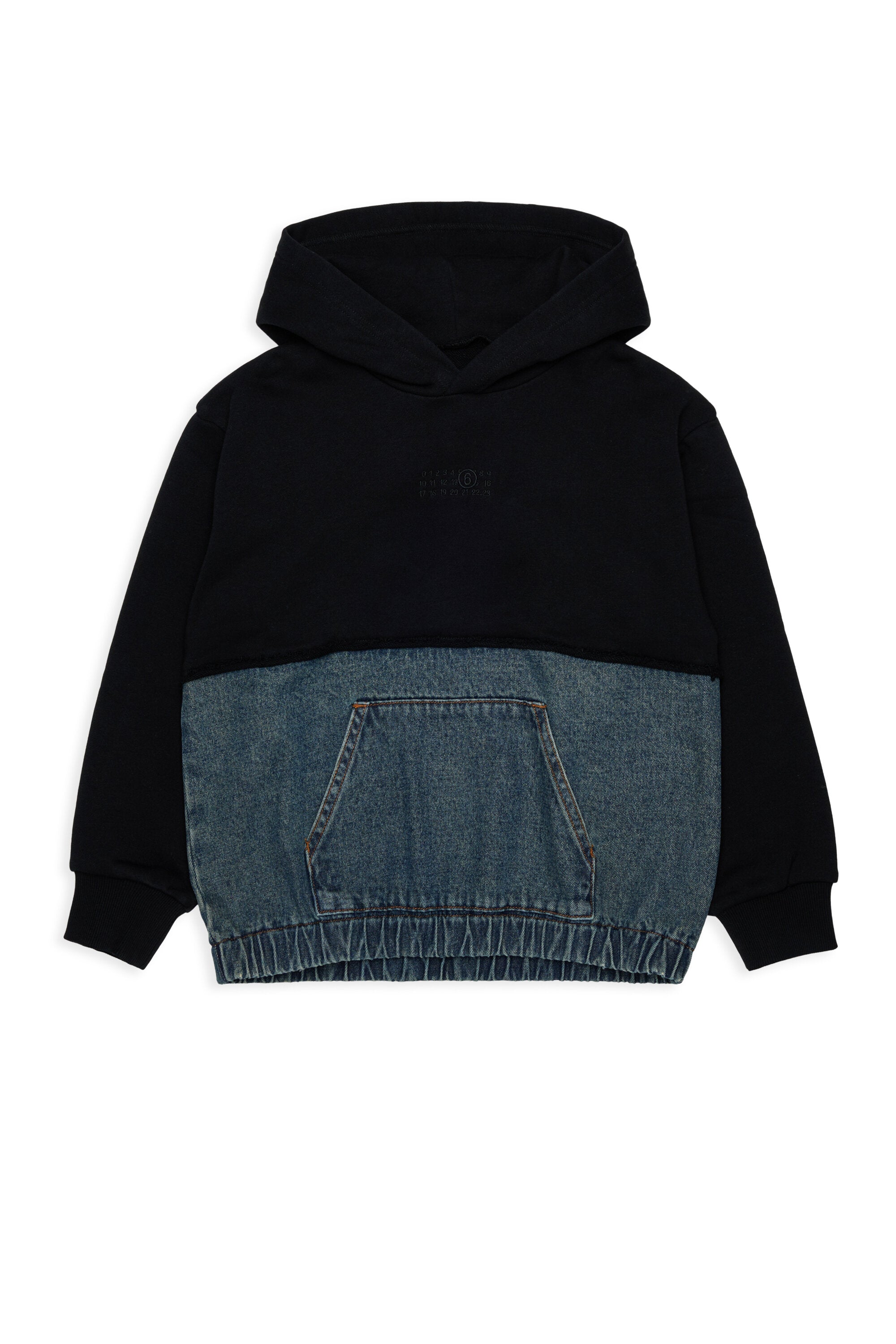 Sudadera con capucha de felpa y denim