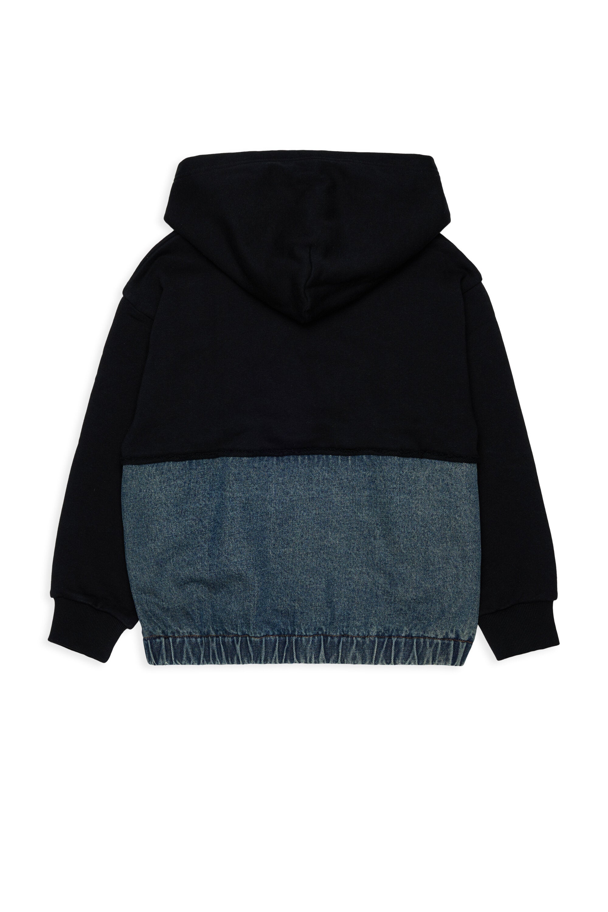 Sudadera con capucha de felpa y denim