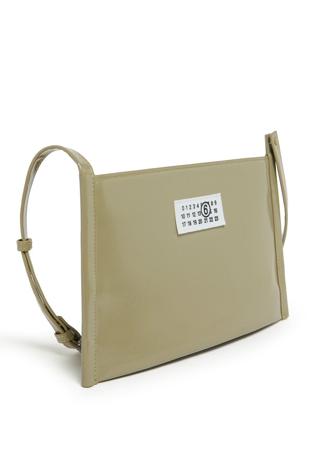 Bolso bandolera brillante con logo