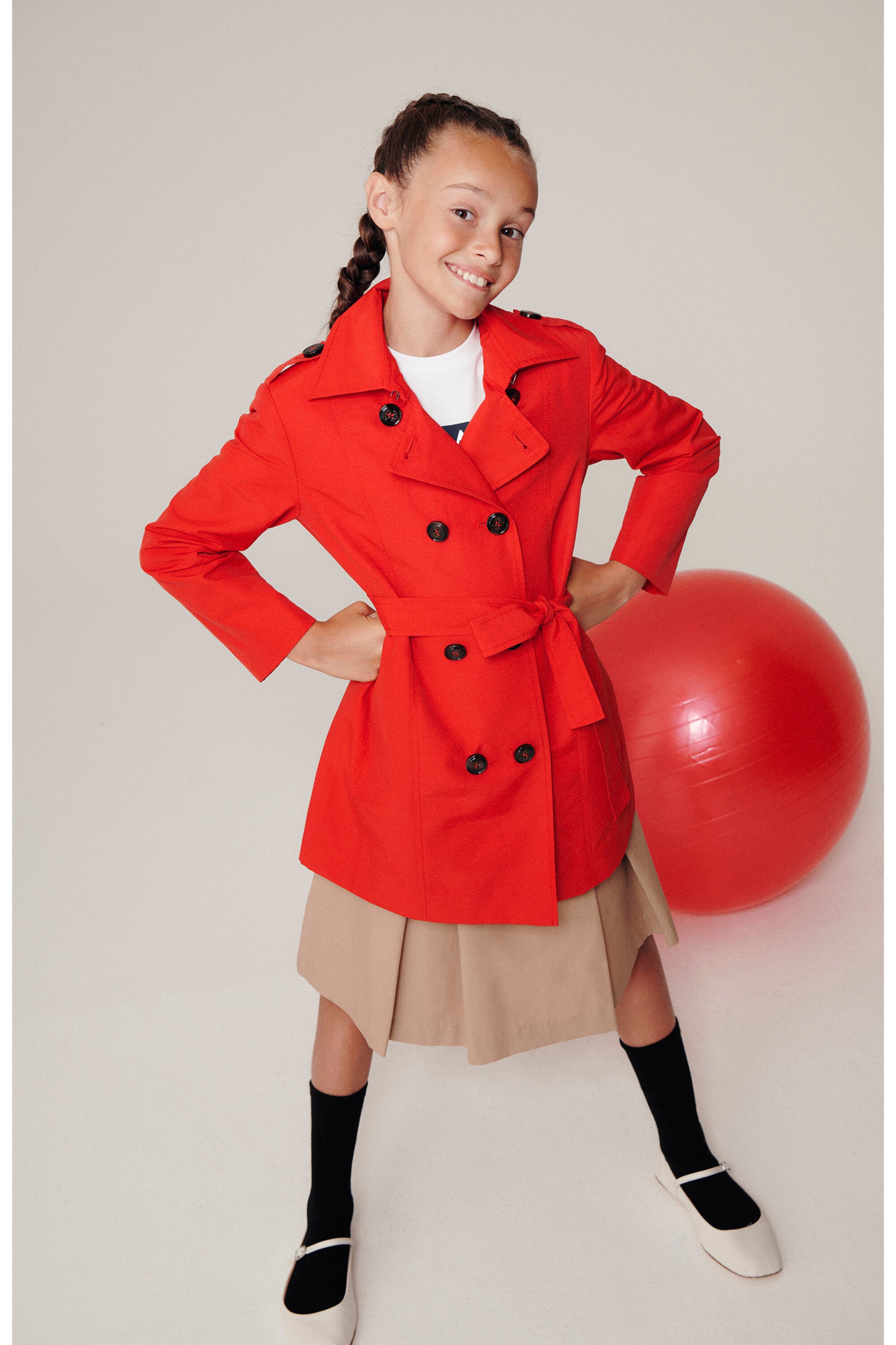 Technical cotton trench coat