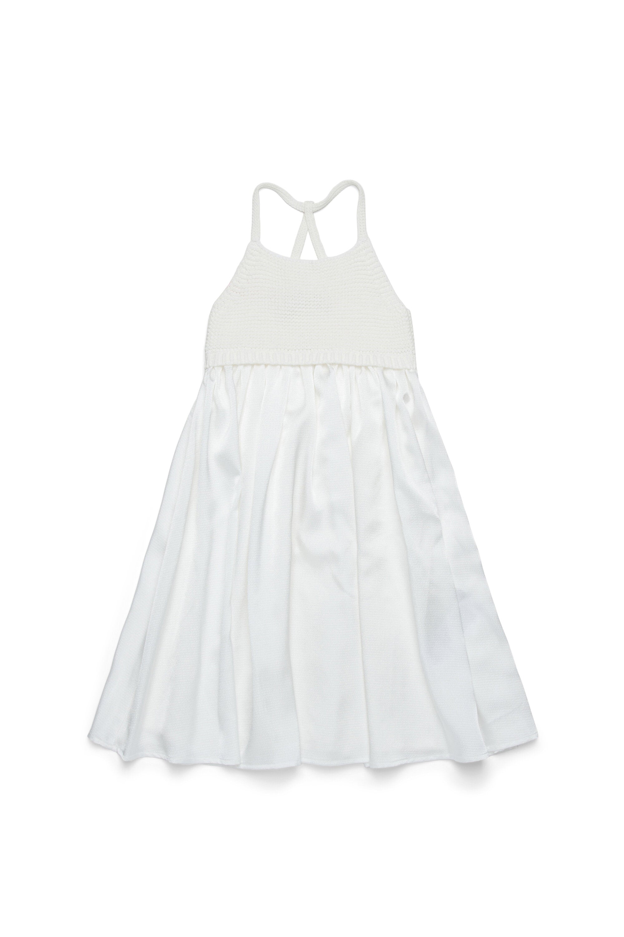 Vestido de doble tejido con top de punto