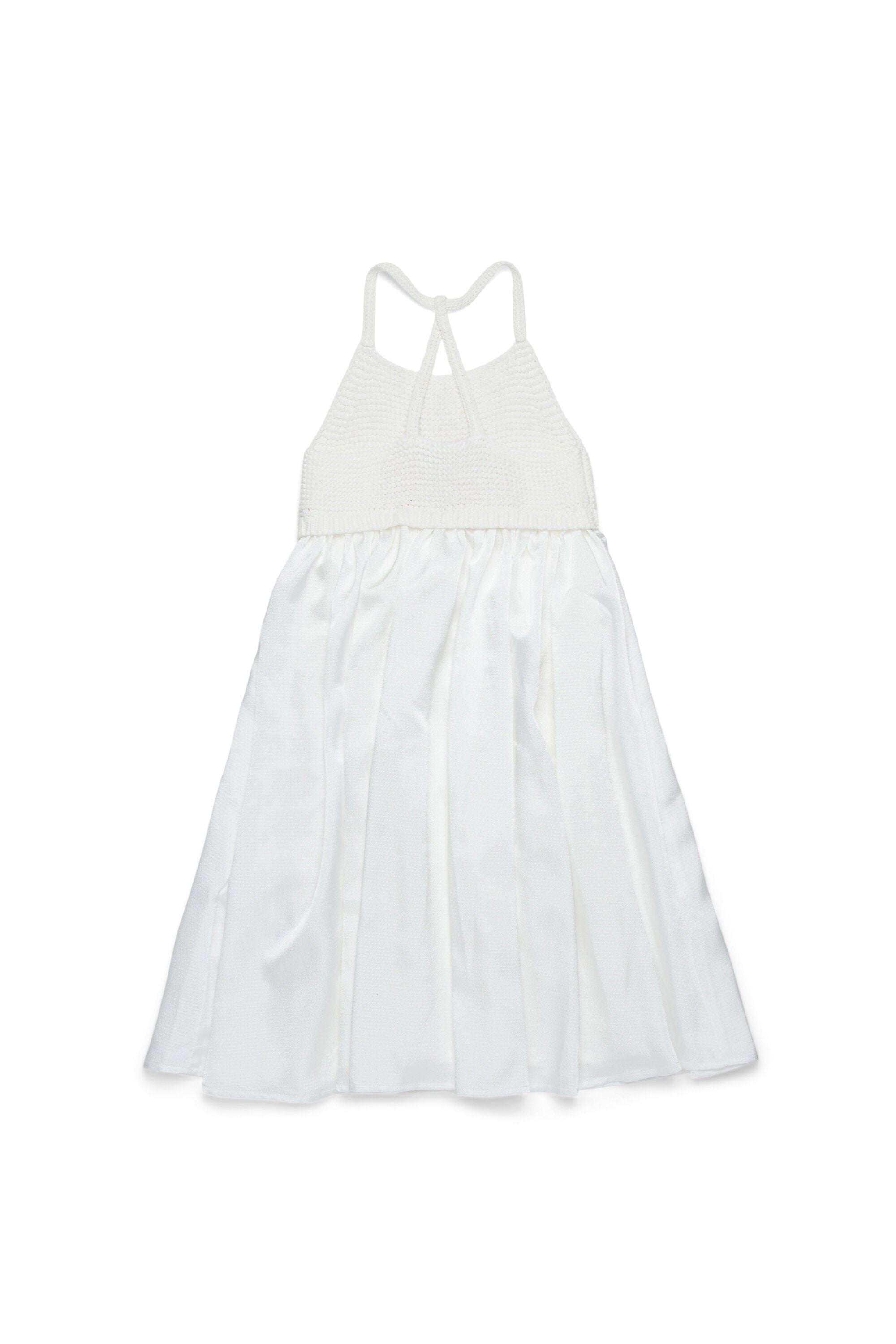 Vestido de doble tejido con top de punto