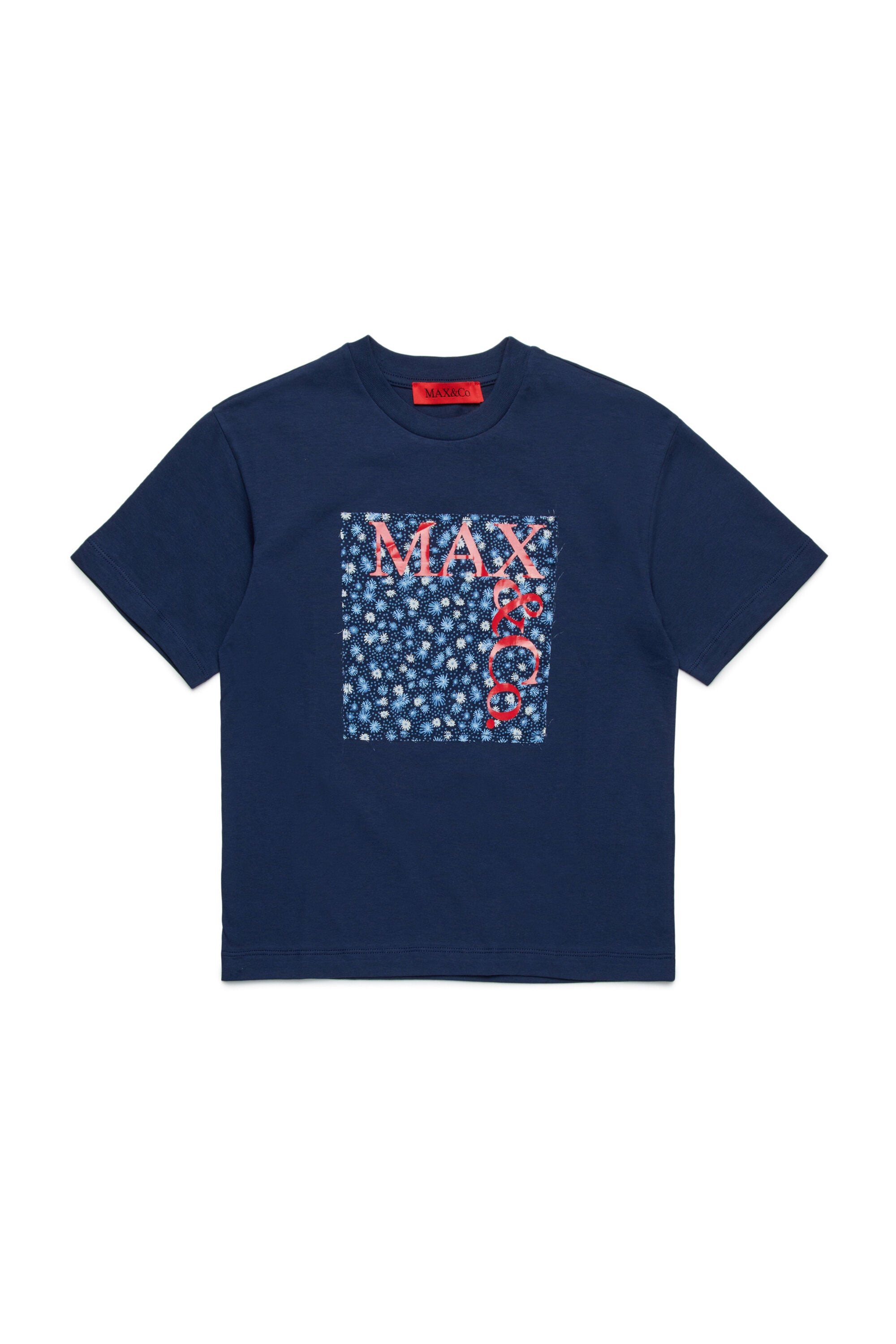 T-shirt with solid floral square