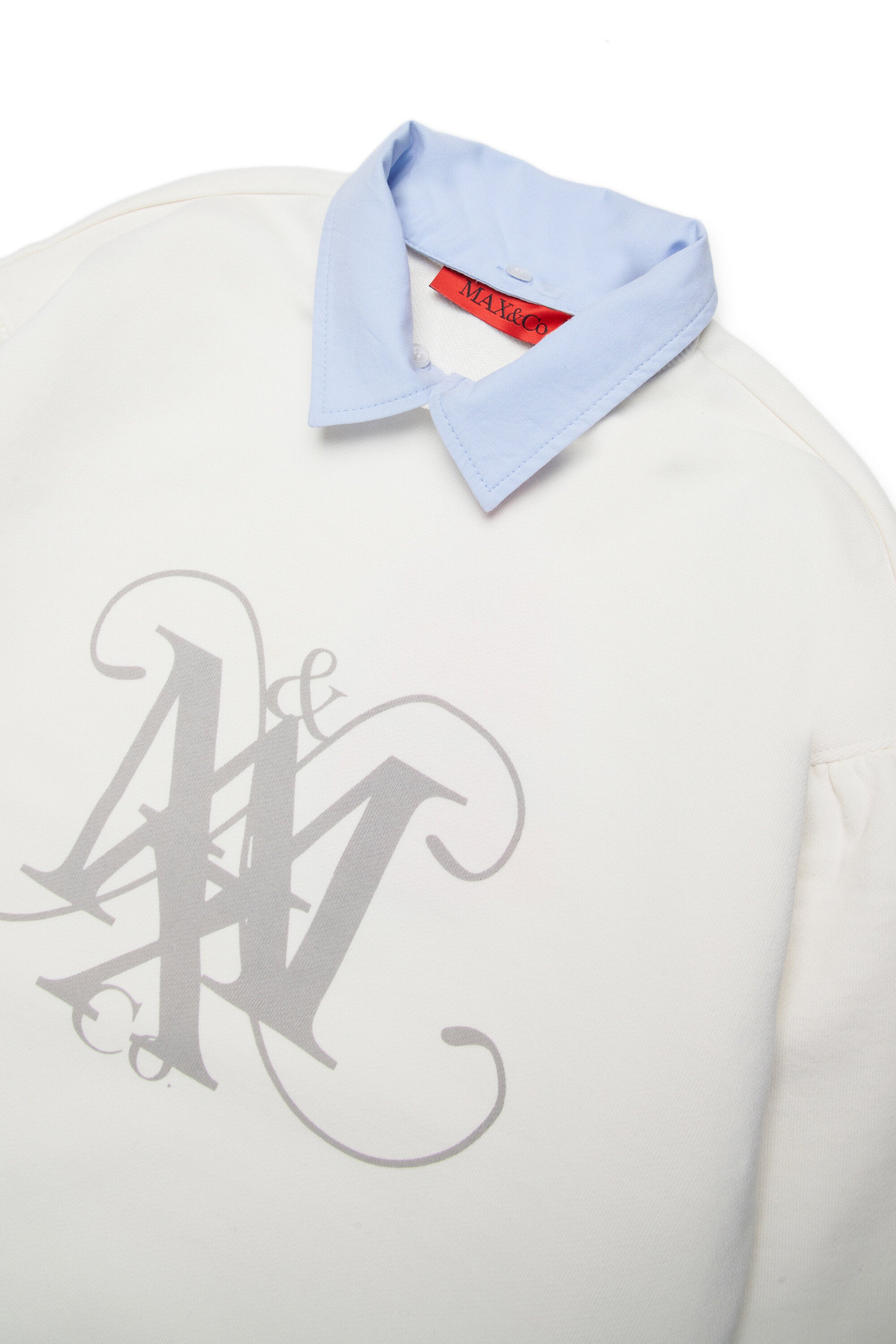 Sudadera de cuello redondo con cuello y escudo