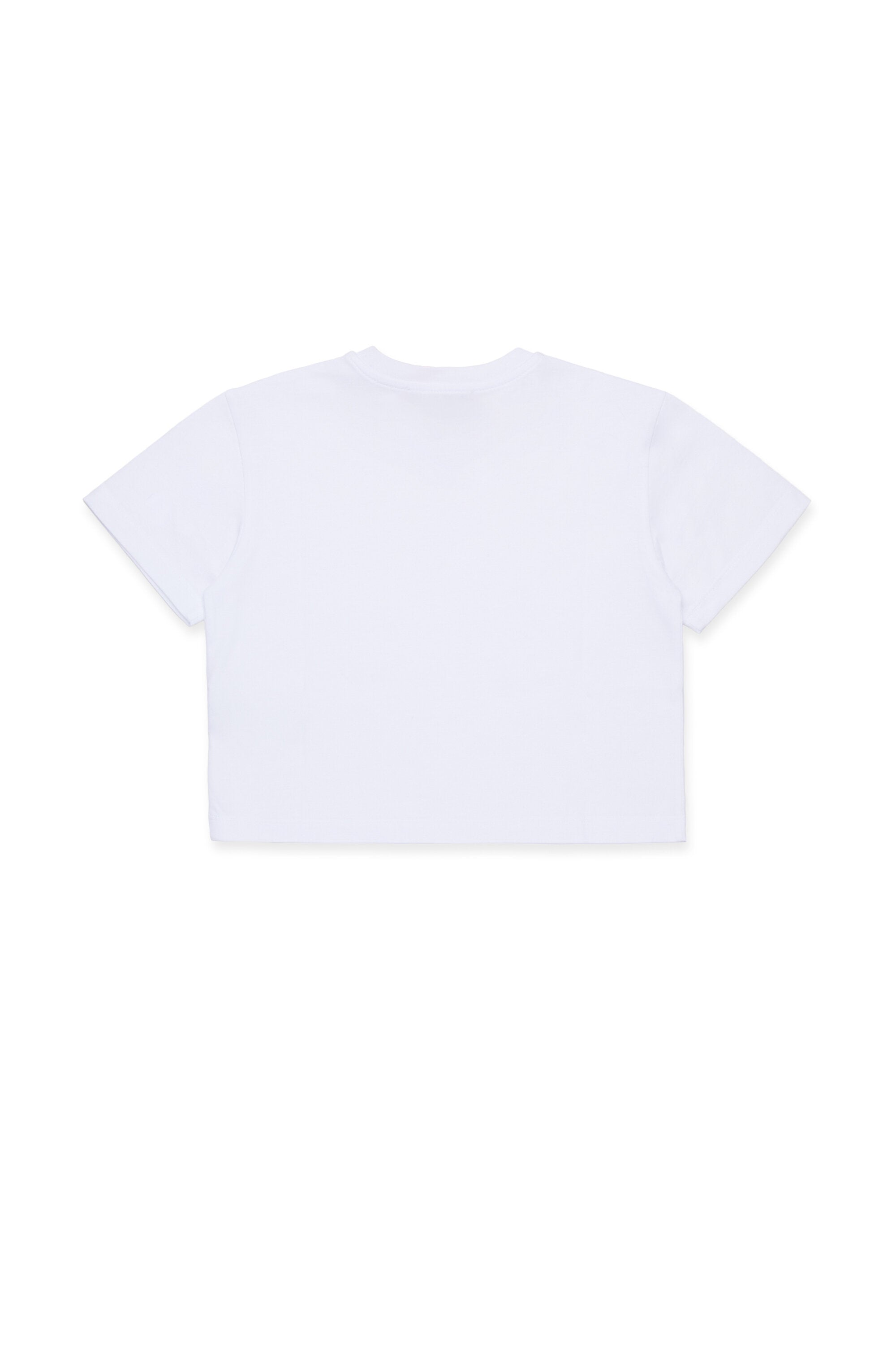 Camiseta corta de punto con bordado de corazón