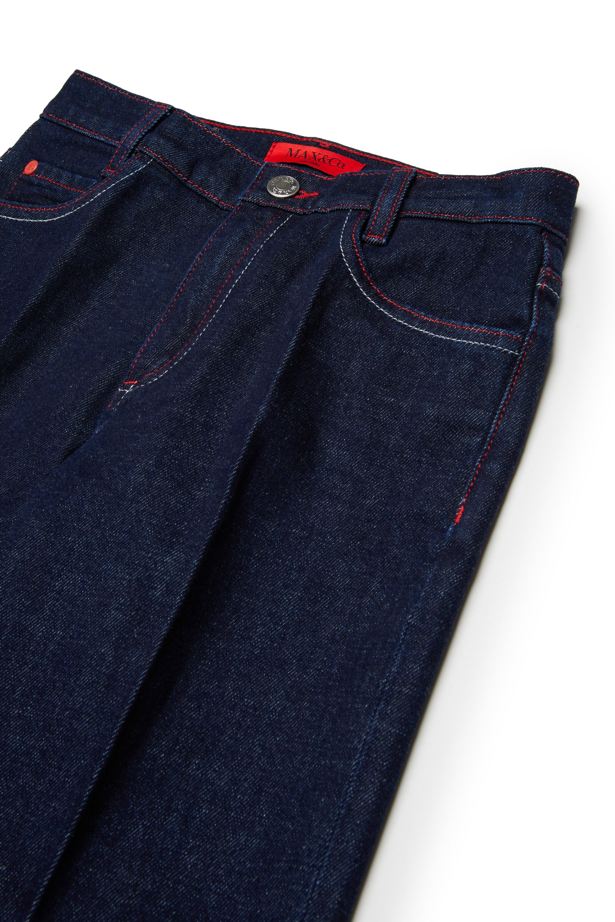 Vaqueros regular azul oscuro con pliegue