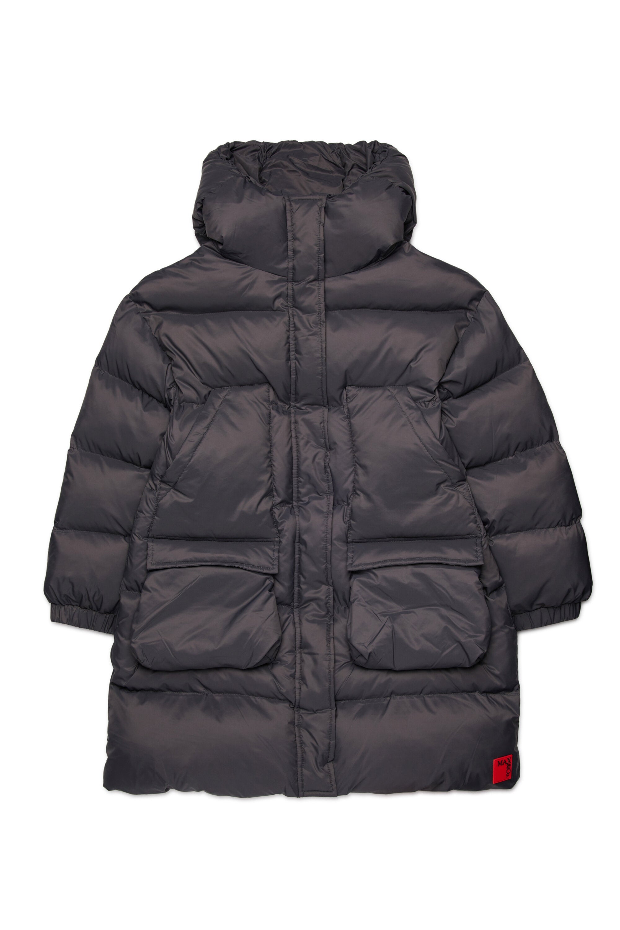 Long padded jacket with maxi pockets