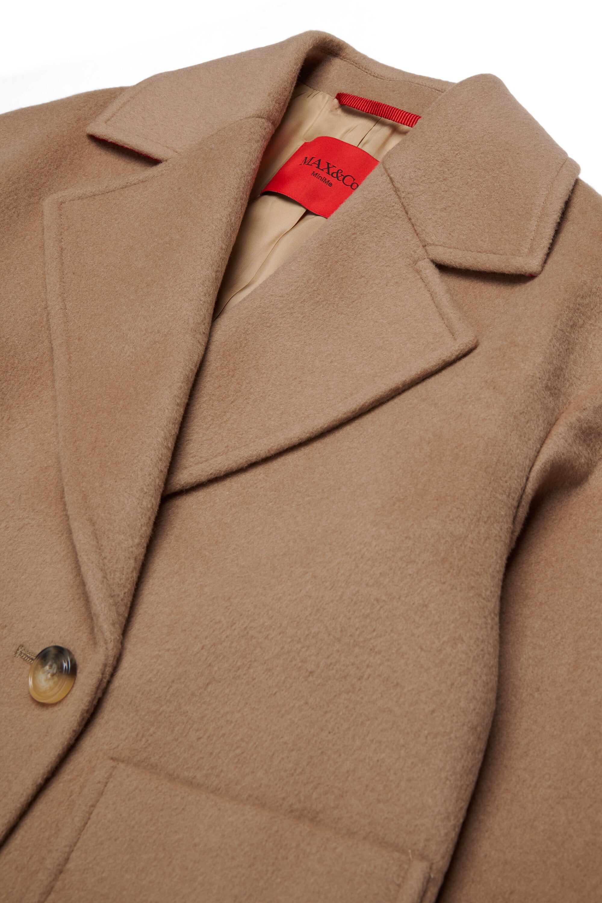 Abrigo caban de doble botonadura en lana afeitada