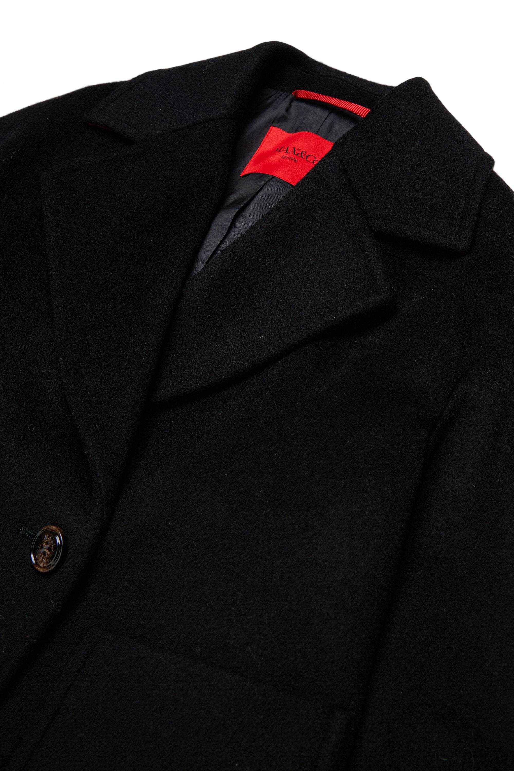 Abrigo caban de doble botonadura en lana afeitada