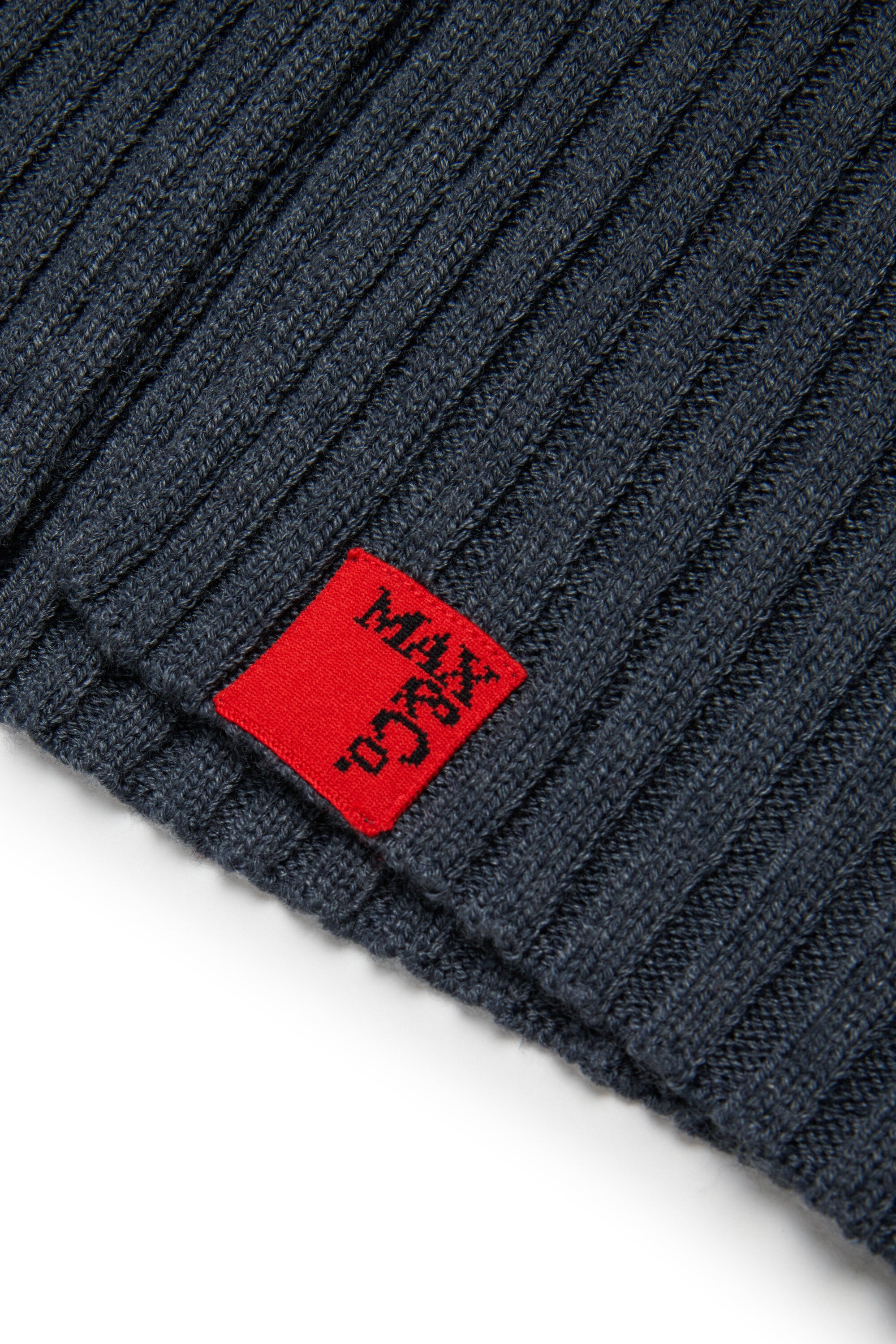 Cárdigan de cuello alto en mezcla de lana acanalada