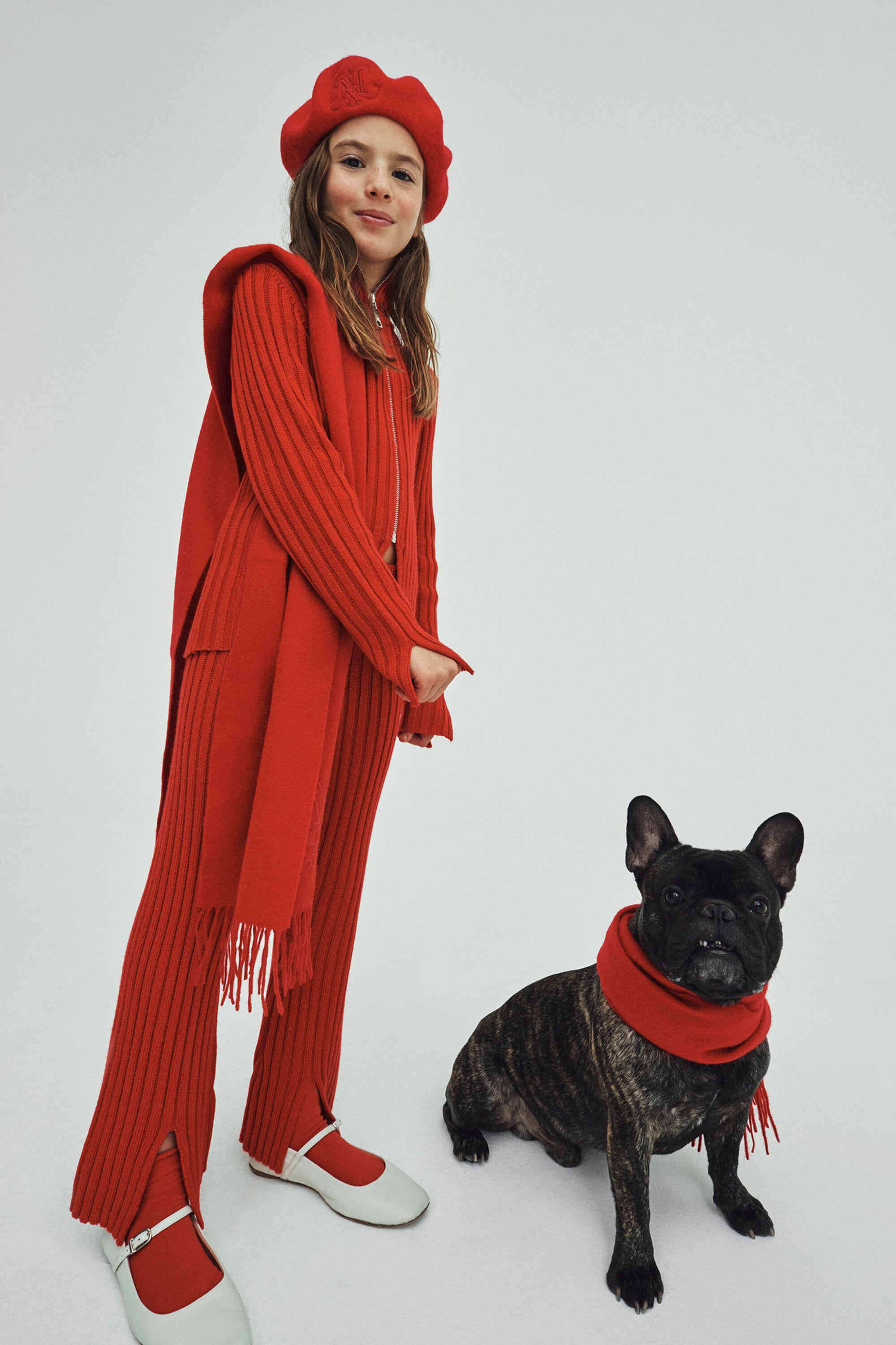 Ribbed wool blend knit pants